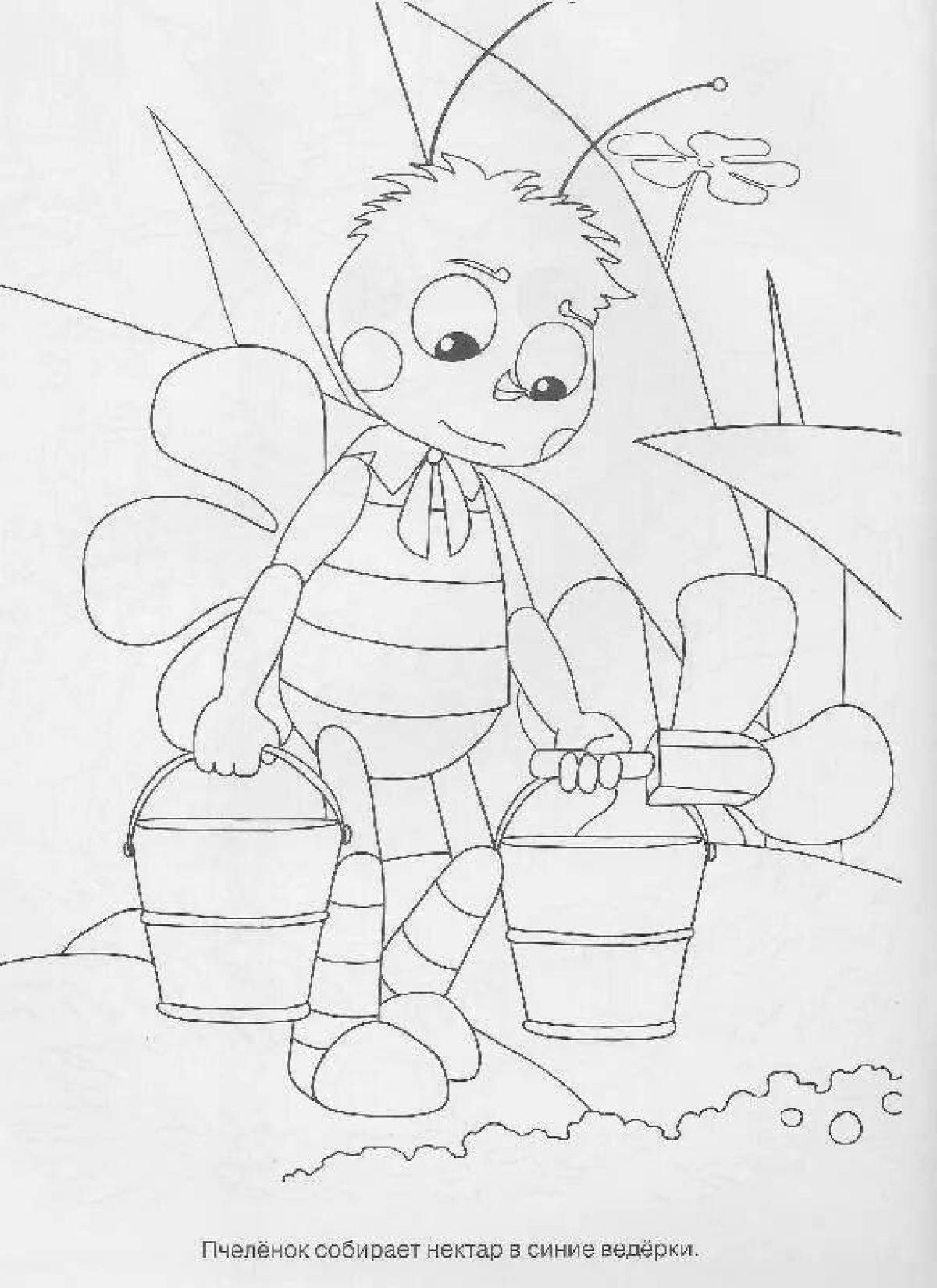 Sweet coloring bee from Luntik