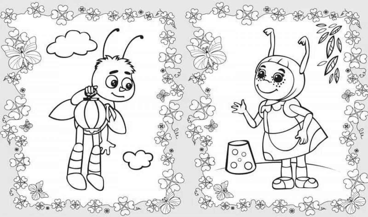 Fancy coloring bee from Luntik