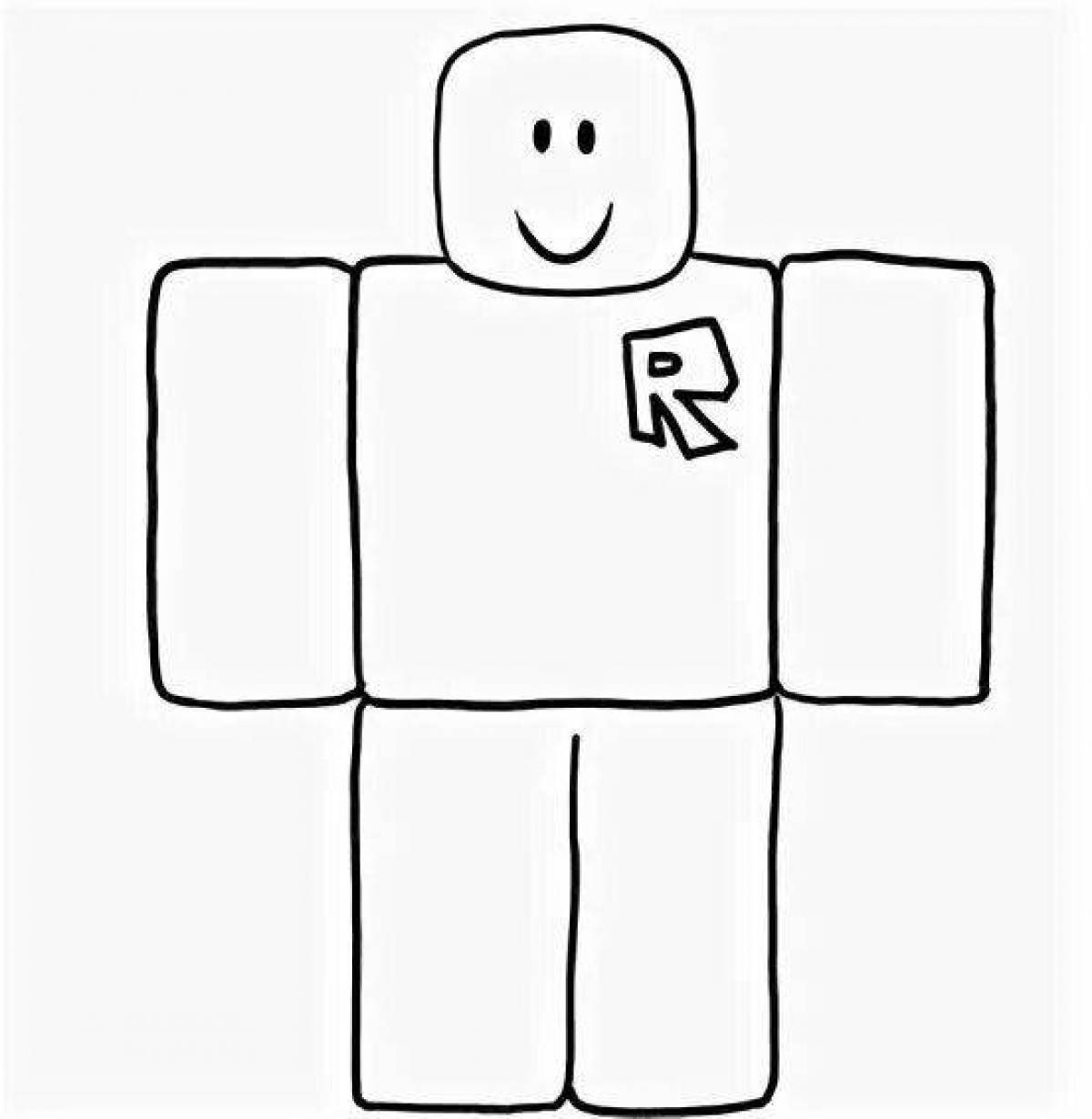 Colorful roblox face coloring page