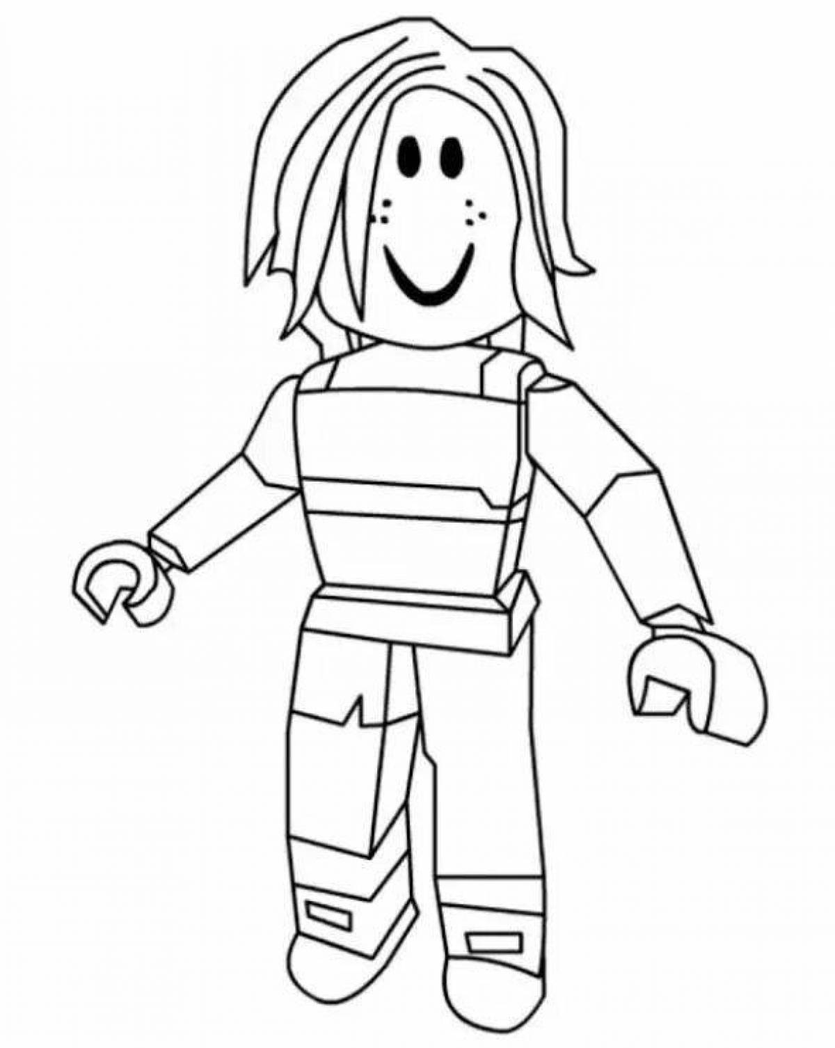 Joyful roblox face coloring page