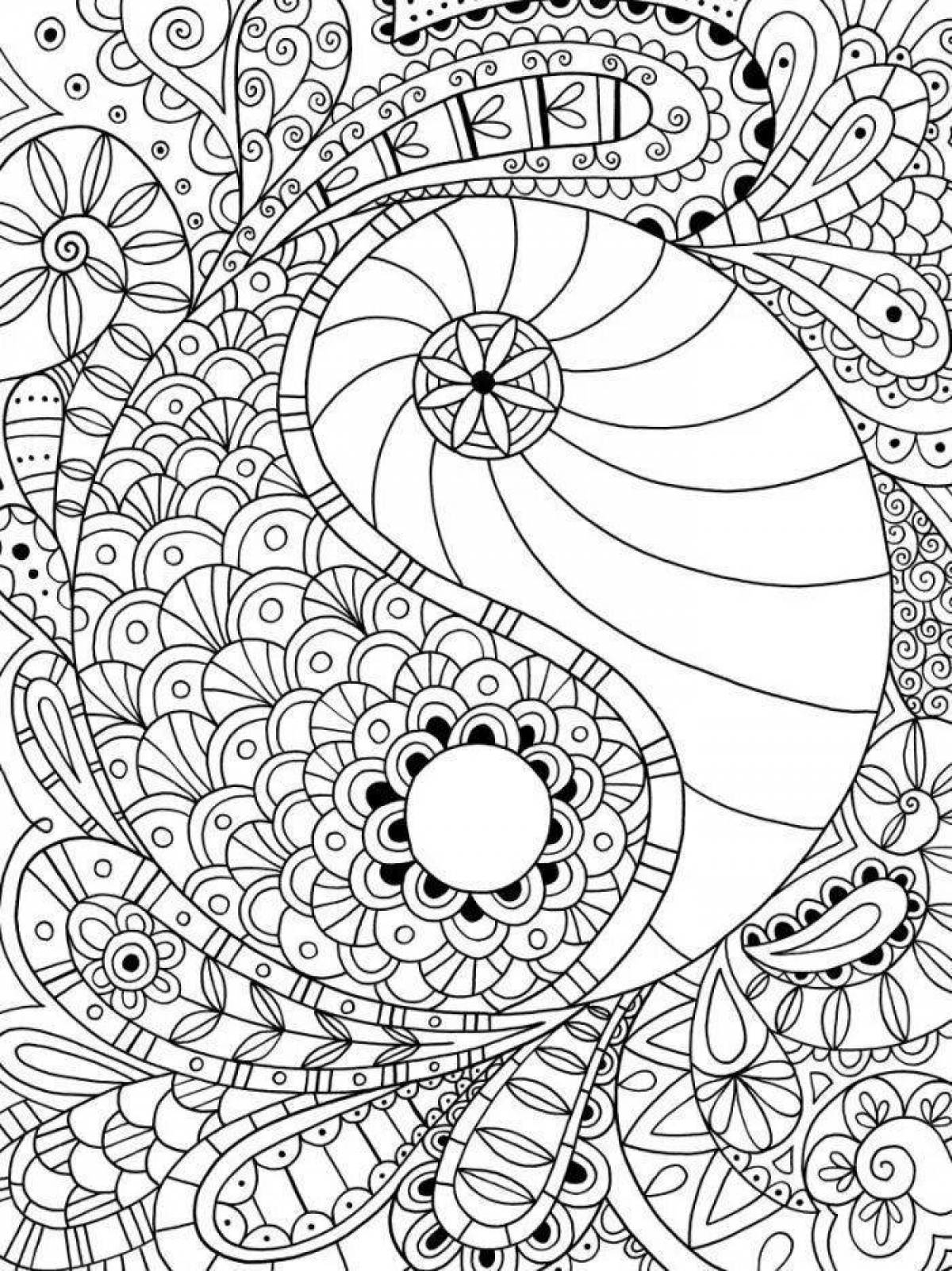 Colorful gel pen coloring page