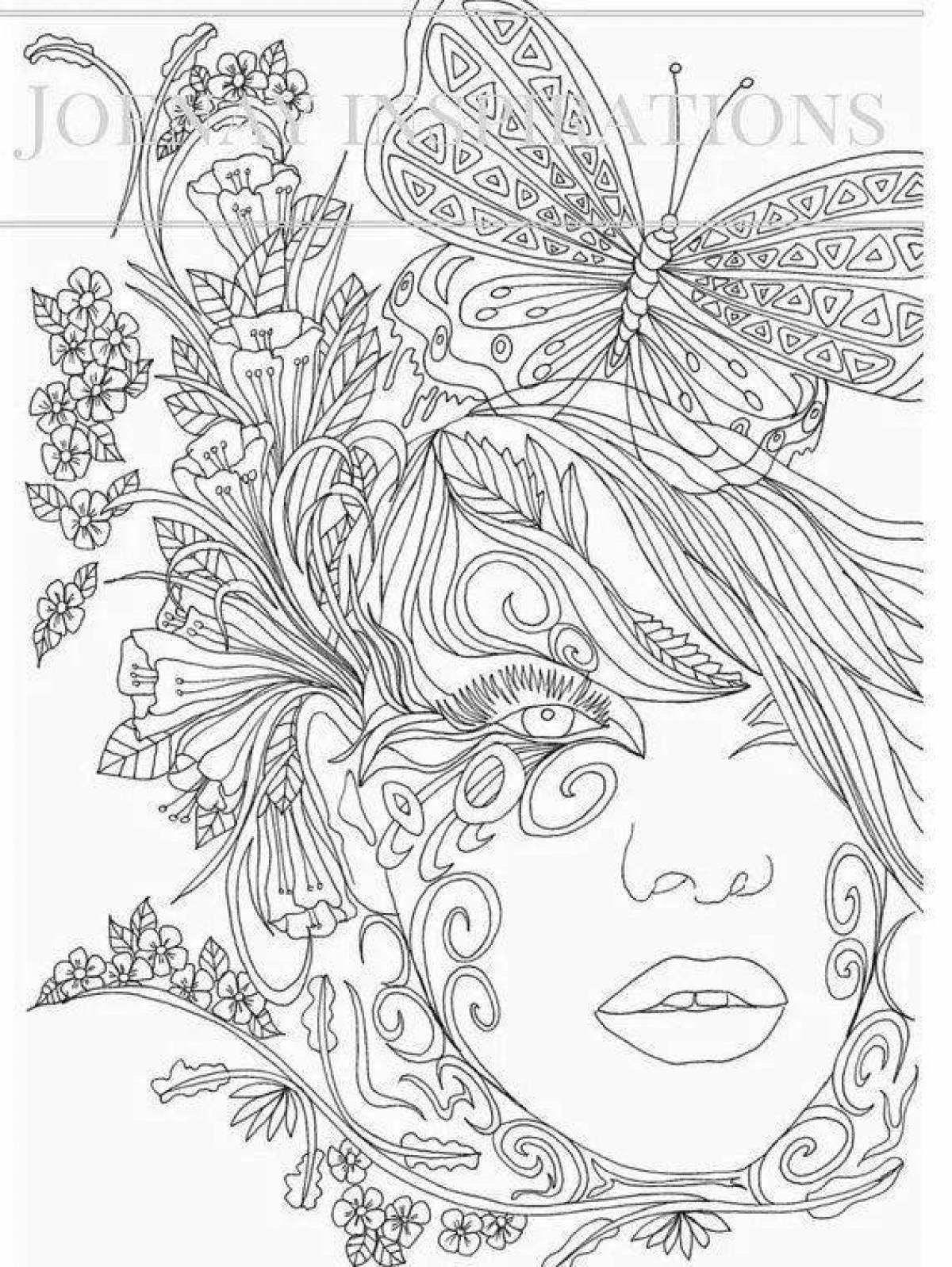 Intricate gel pen coloring page