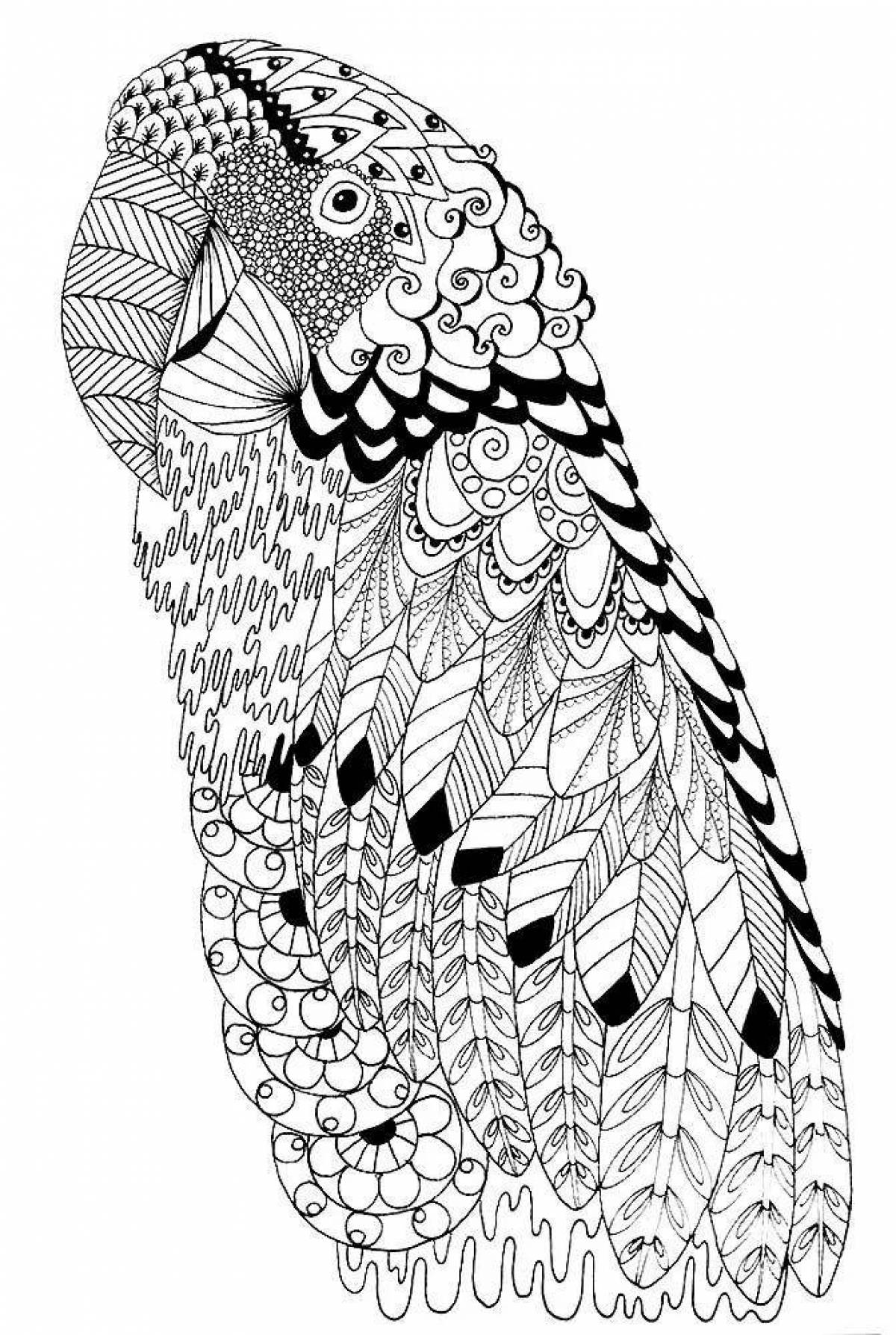 Coloring sheet for intricate gel pen