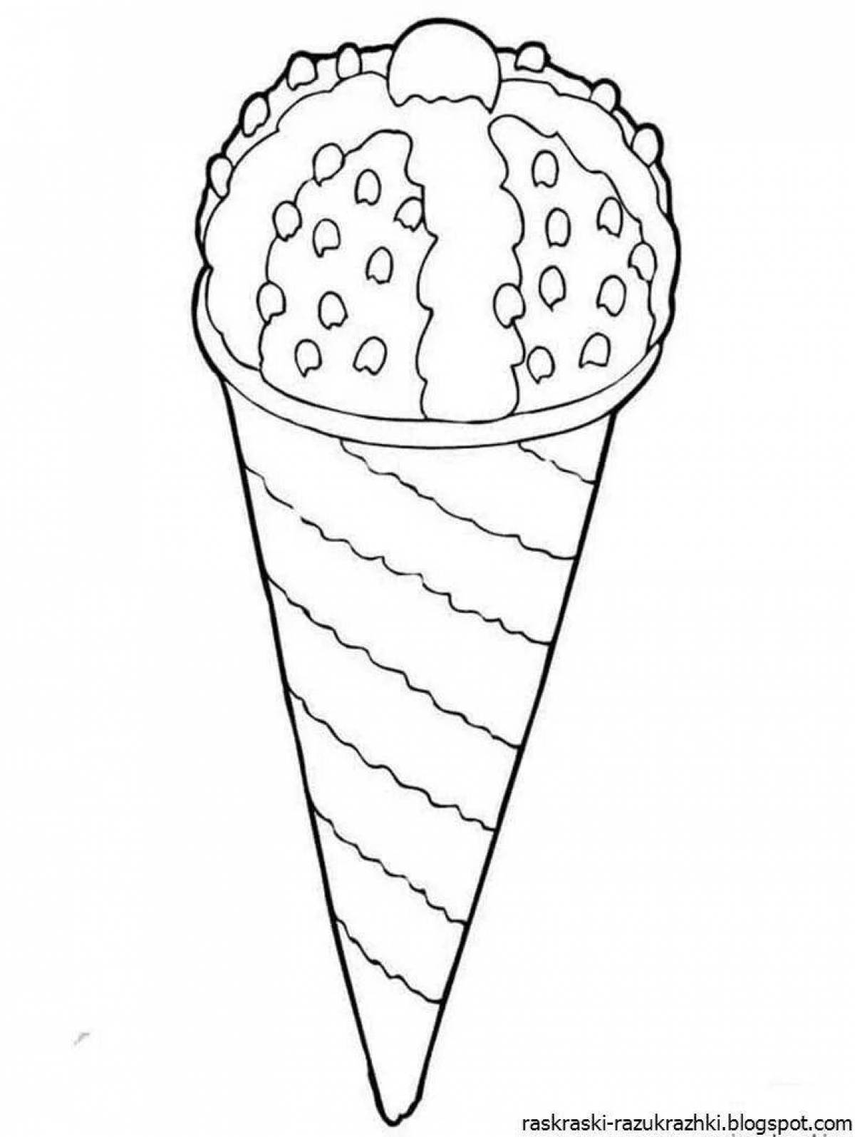 Adorable ice cream coloring page for girls