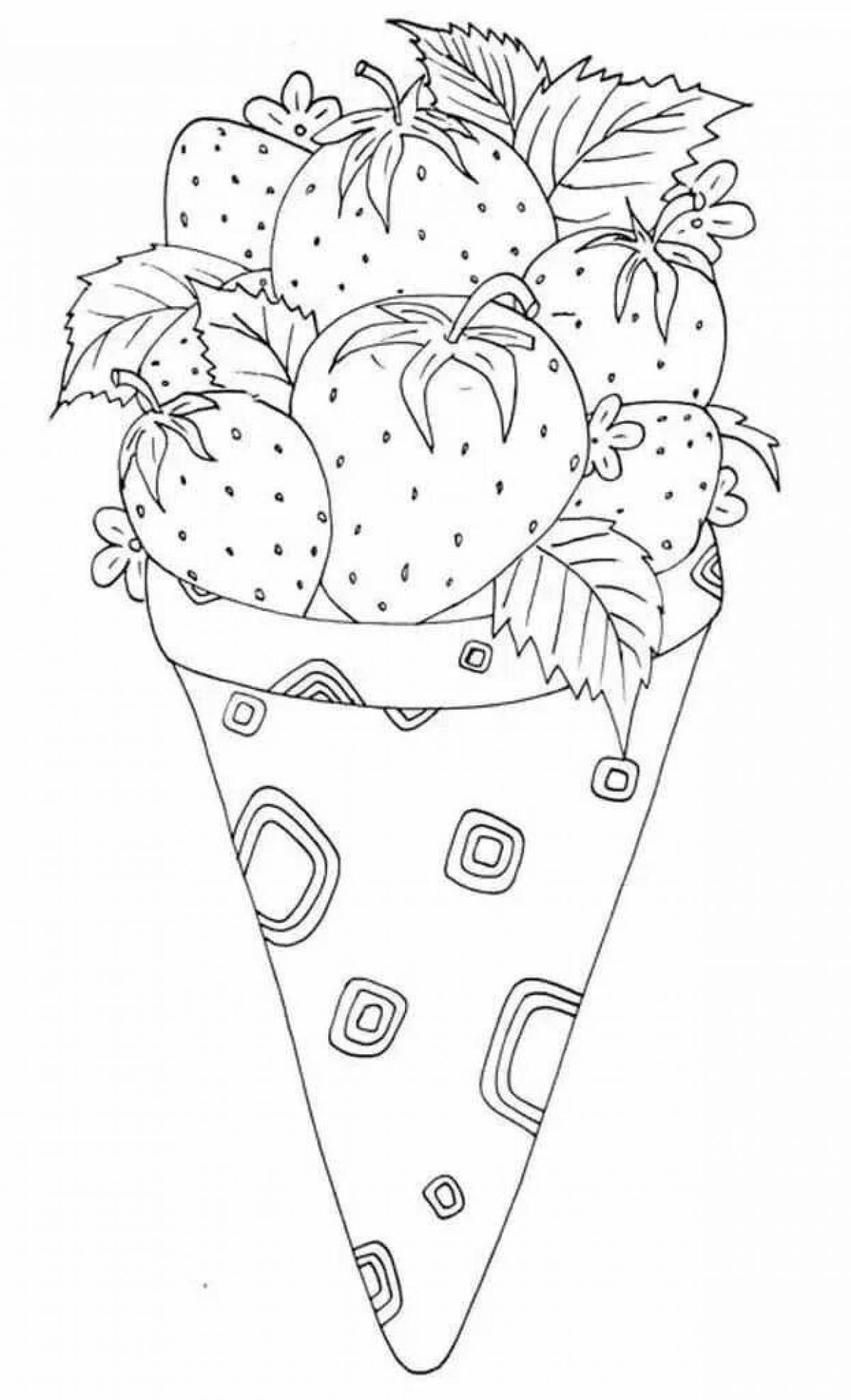 Coloring page freaky girls with ice cream