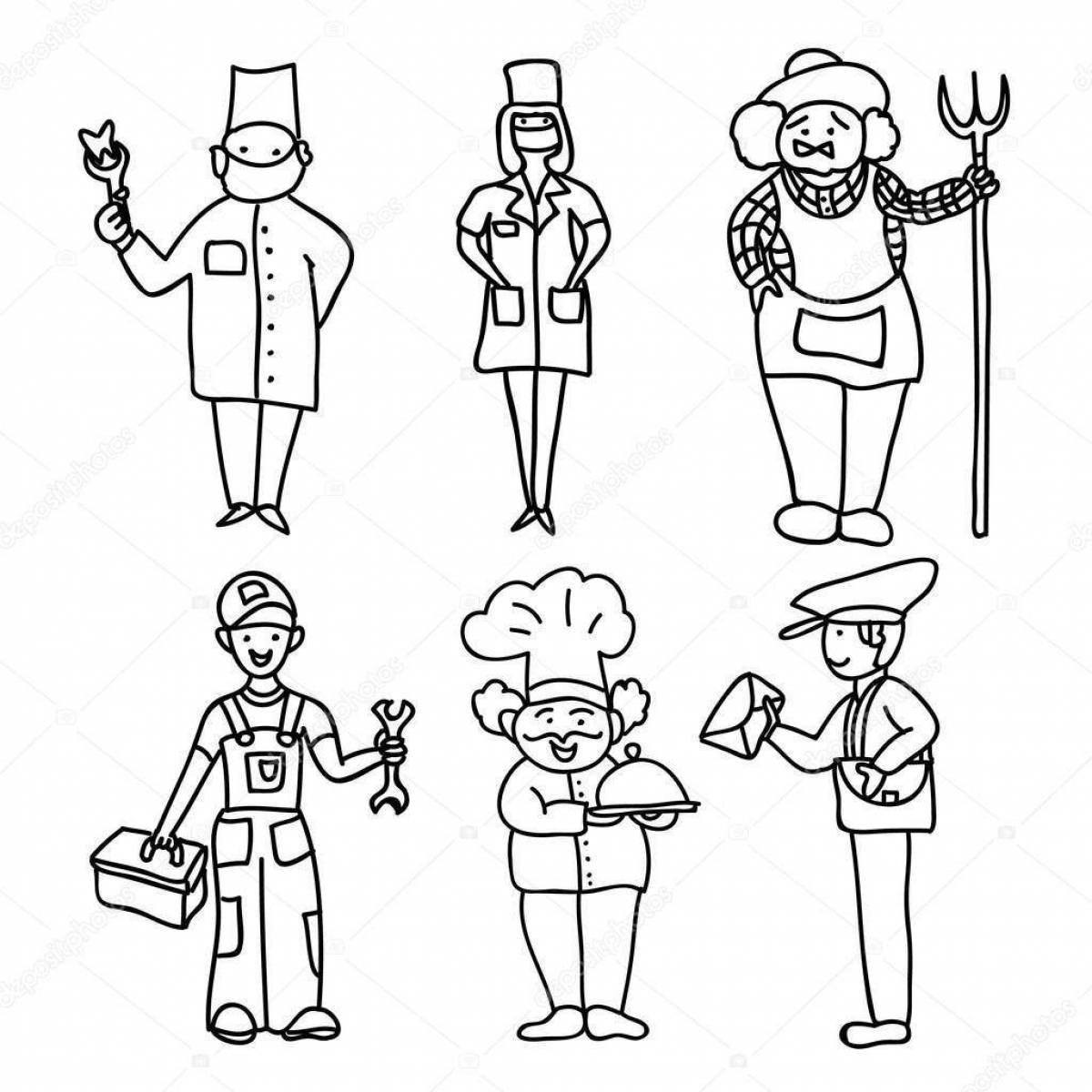 Fun coloring all professions are important