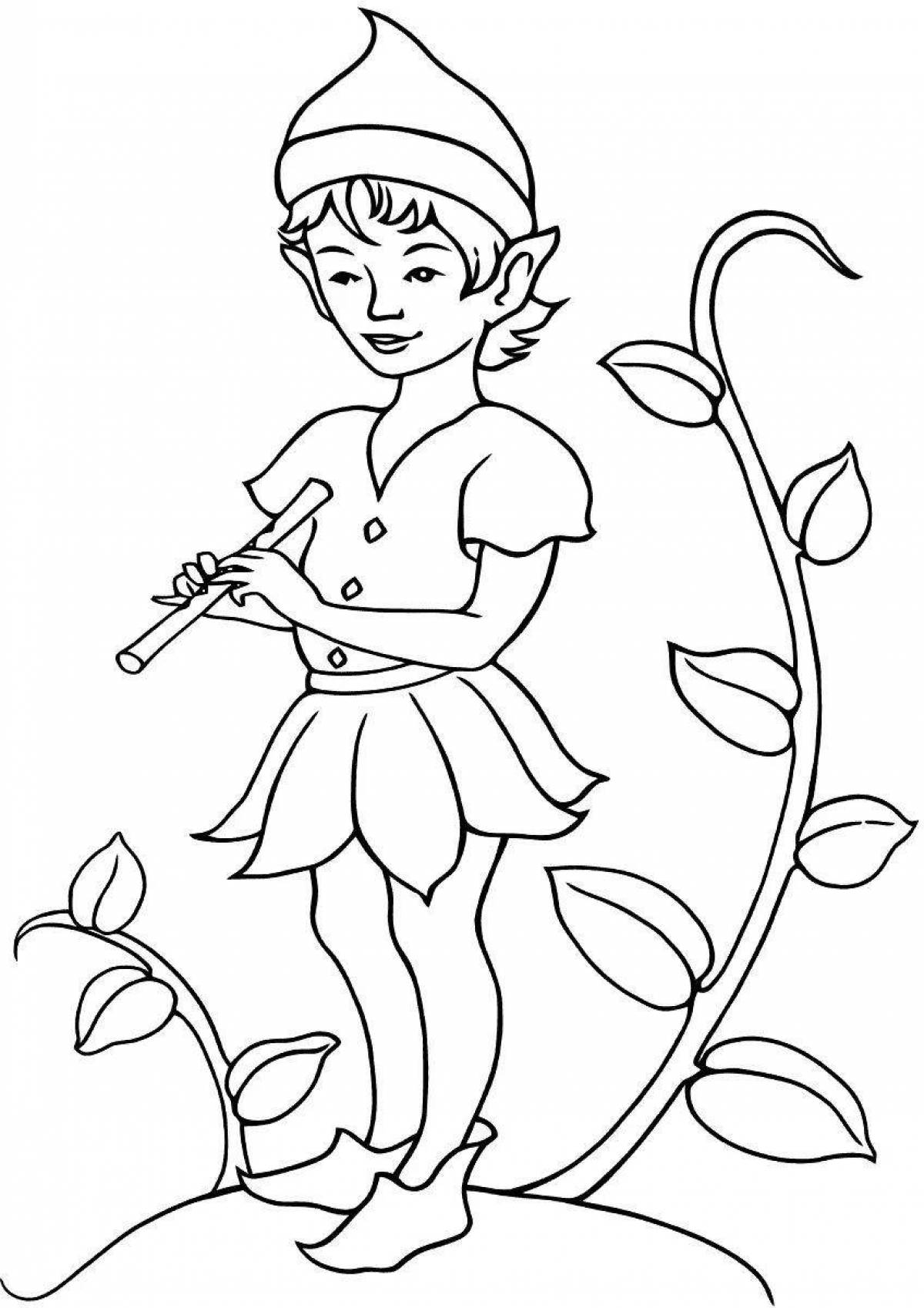 Coloring page joyful flute and jug