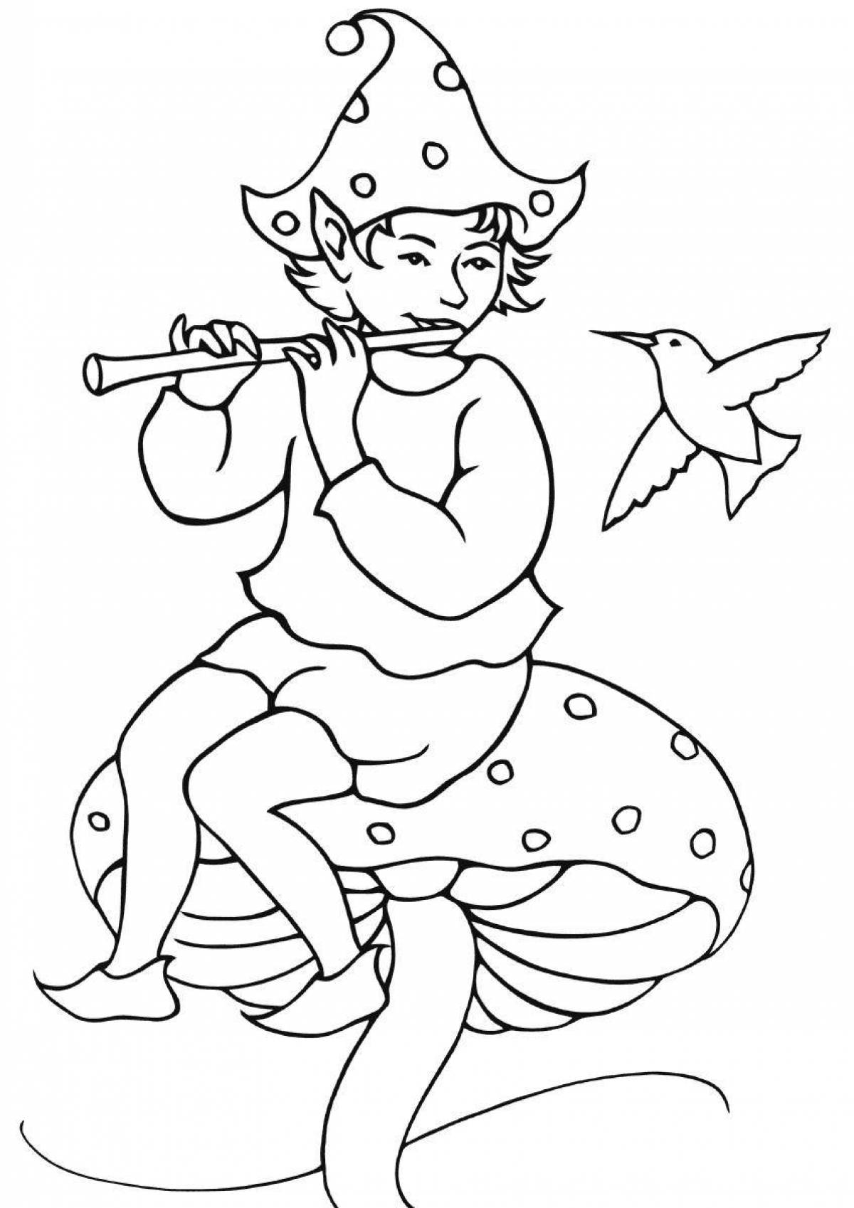 Coloring page magnificent flute and jug