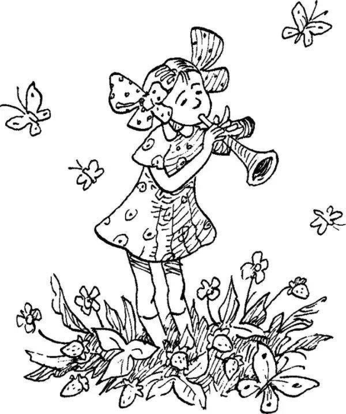 Coloring page glamor flute and jug