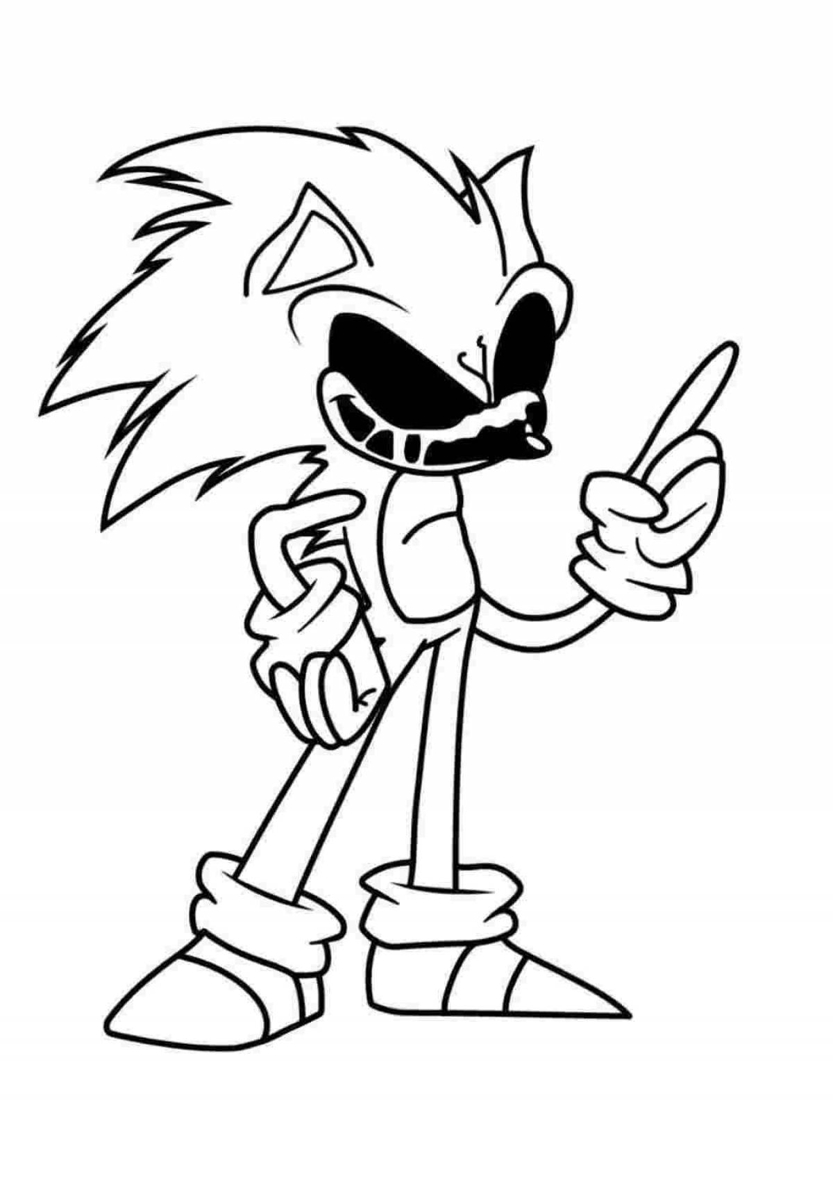 Fancy sonicexe fnf coloring