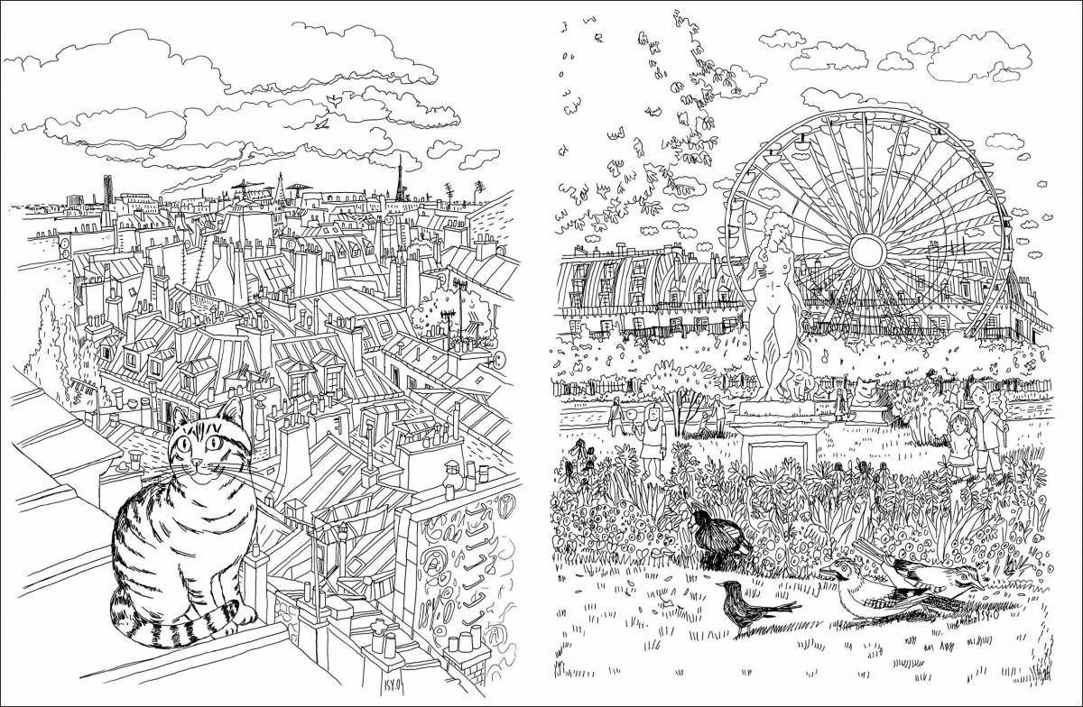 Fun time travel coloring page