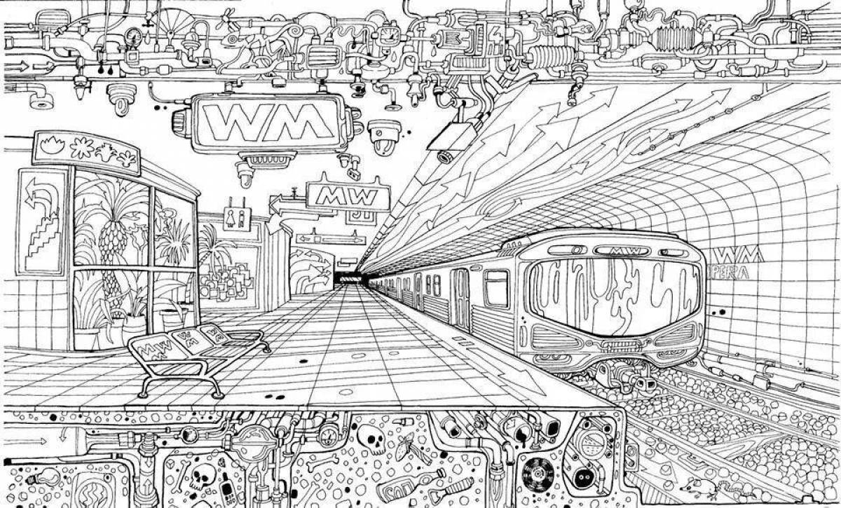 Coloring page wonderful time travel