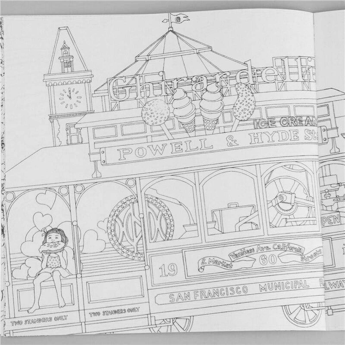 Coloring book dreamy time travel