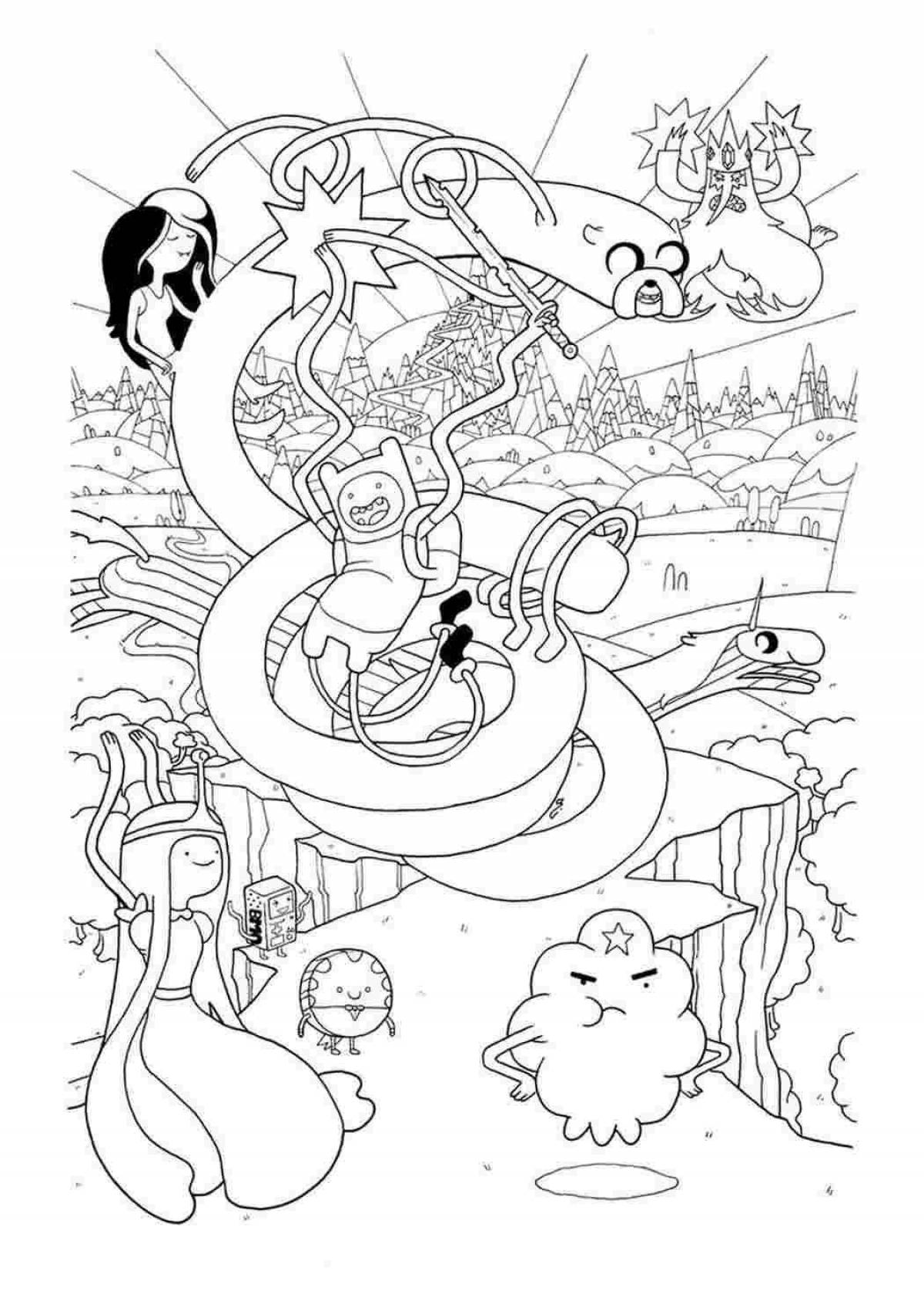 Playful time travel coloring page