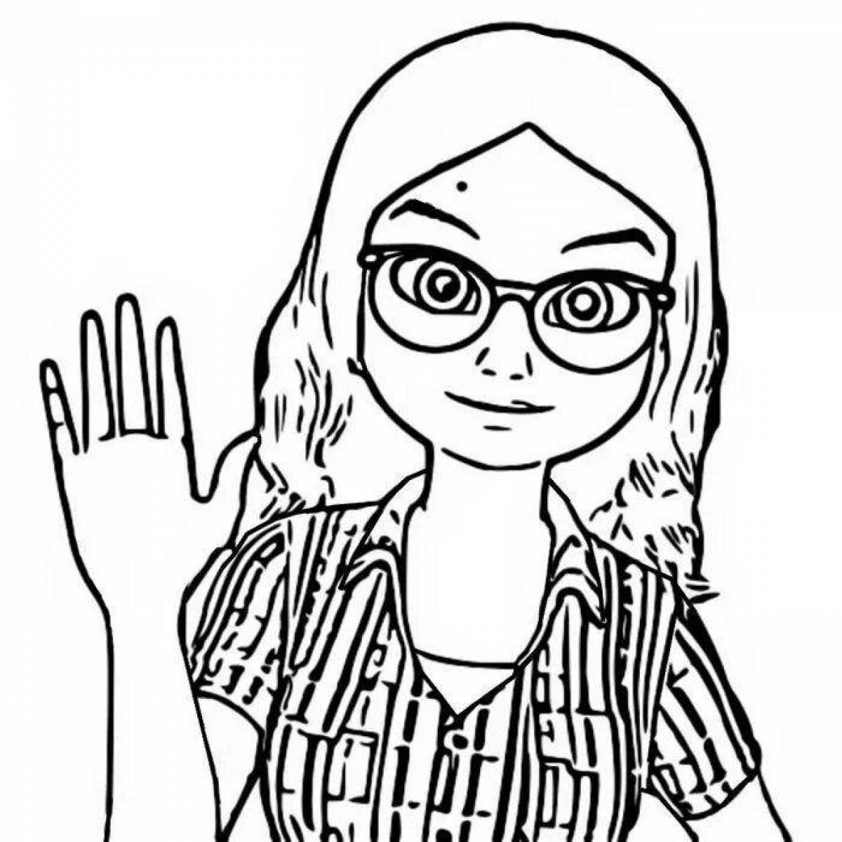 Chloe glowing ladybug coloring page