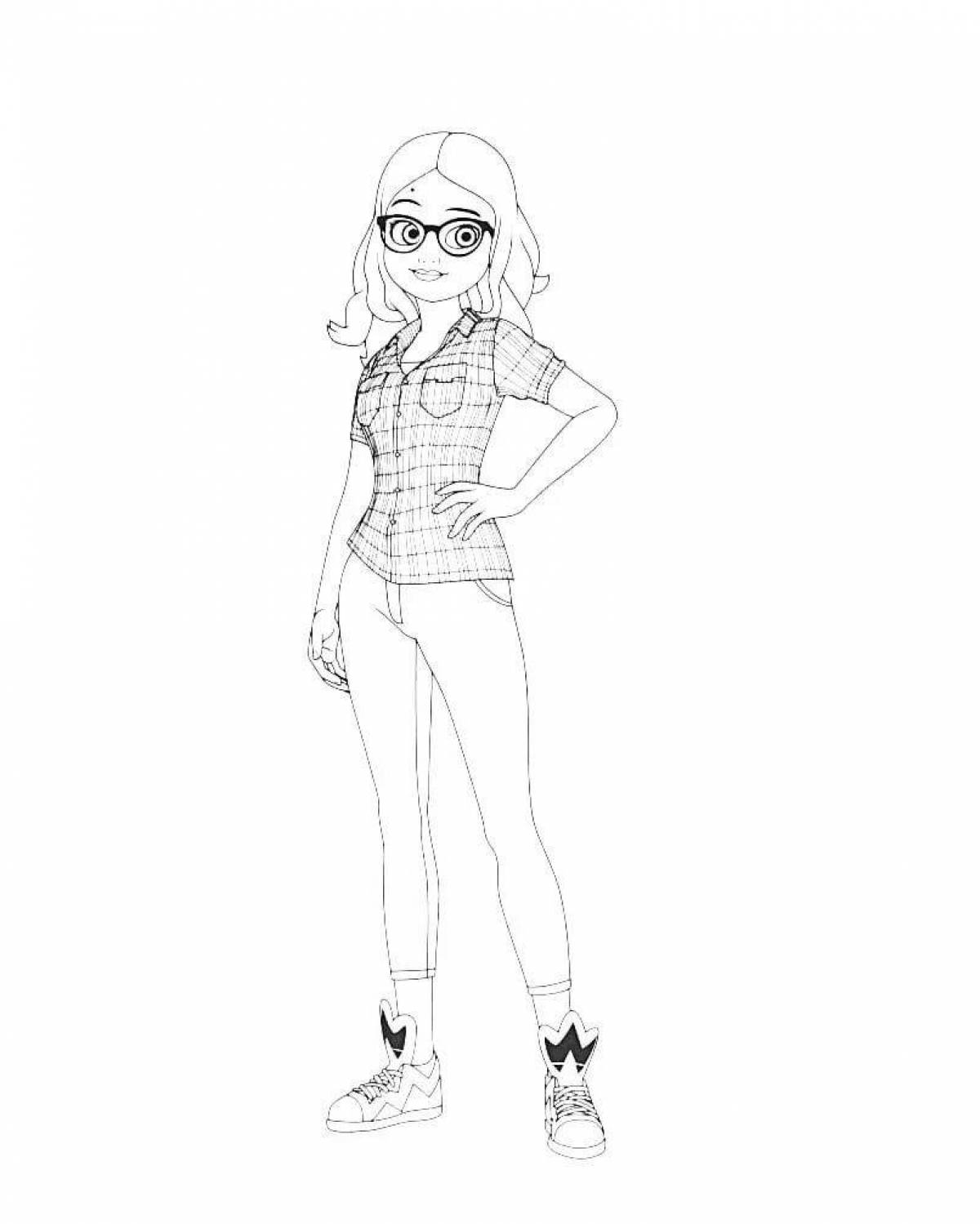 Chloe sparkling ladybug coloring page