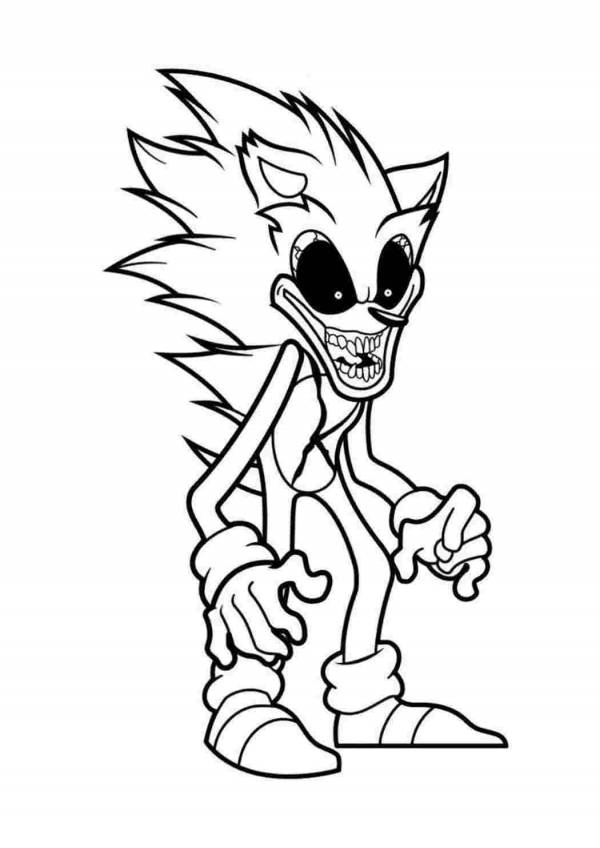 Coloring Pages Sonic.exe fnf (28 pcs) - download or print for free #12530