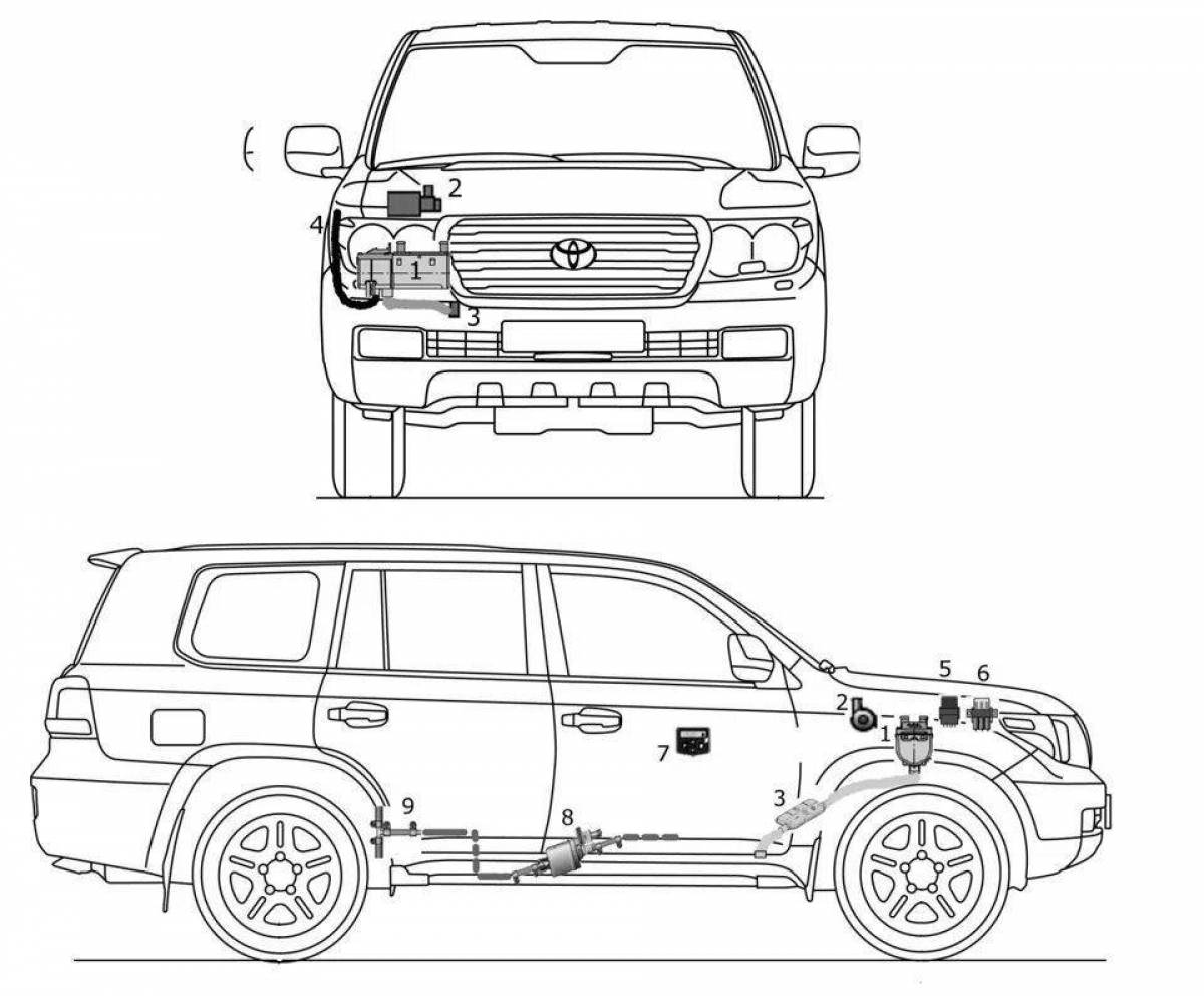 Тойота ленд крузер 200 рисунок