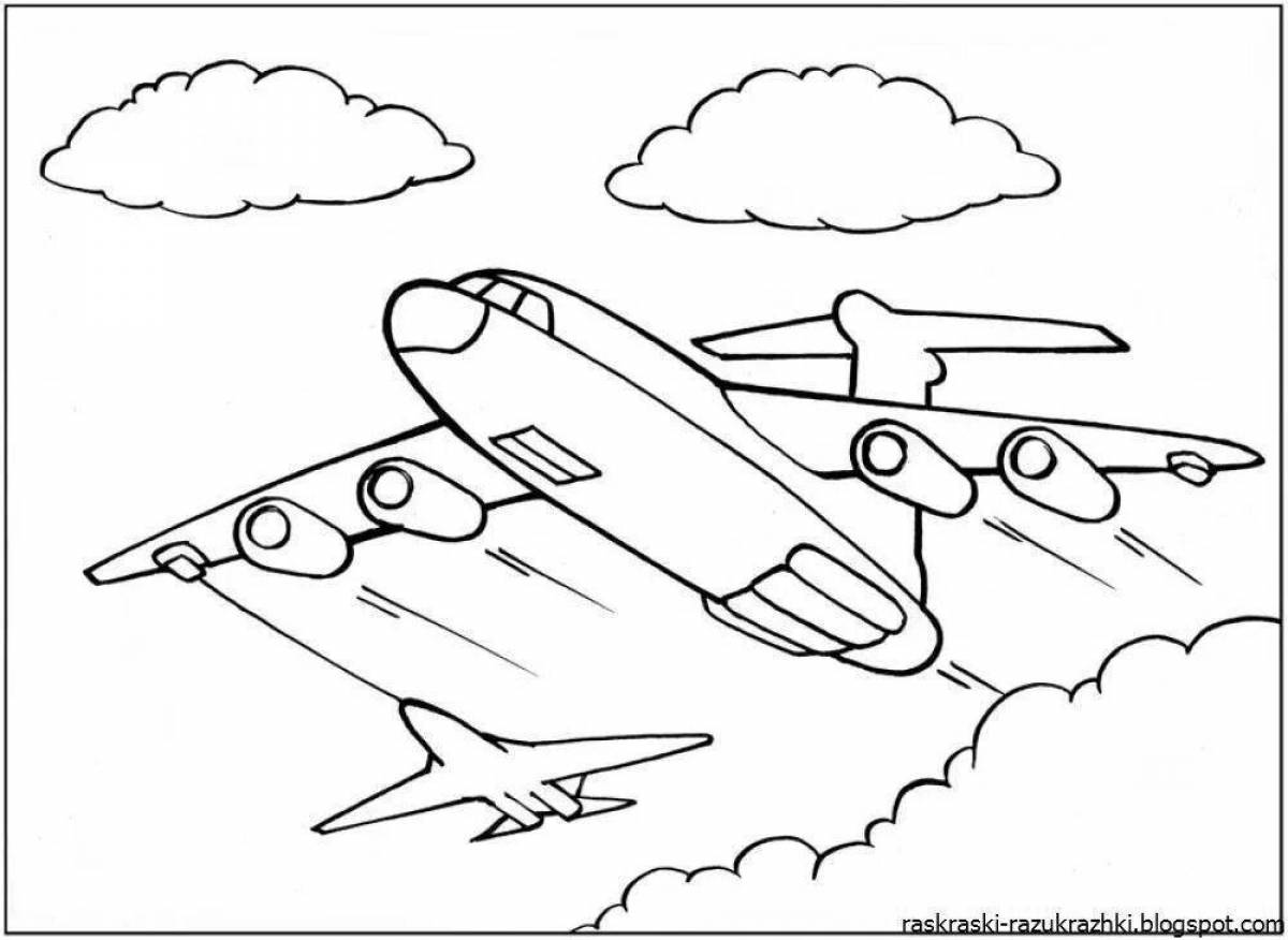 Военный самолетик раскраска для малышей