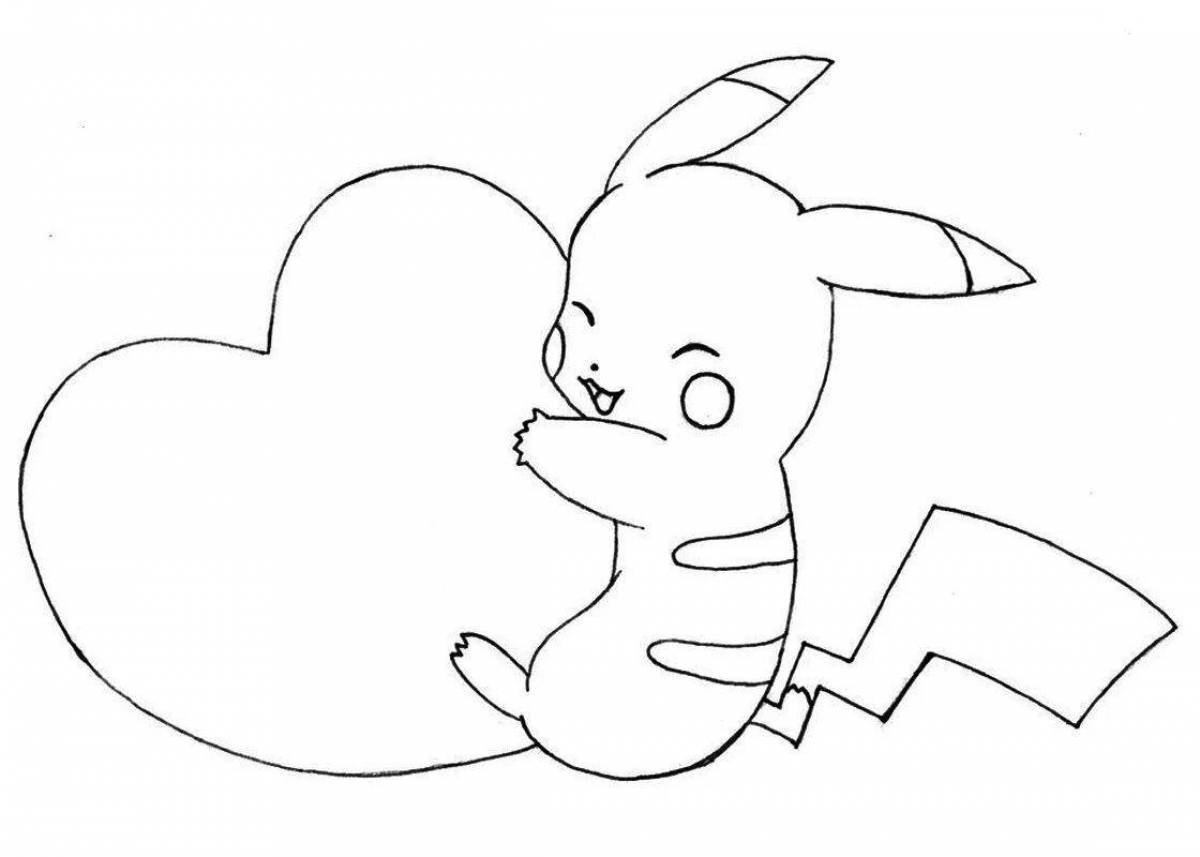 Loving coloring rabbit with a heart
