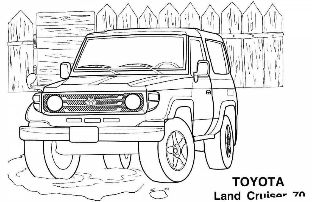 Toyota land cruiser bright coloring page