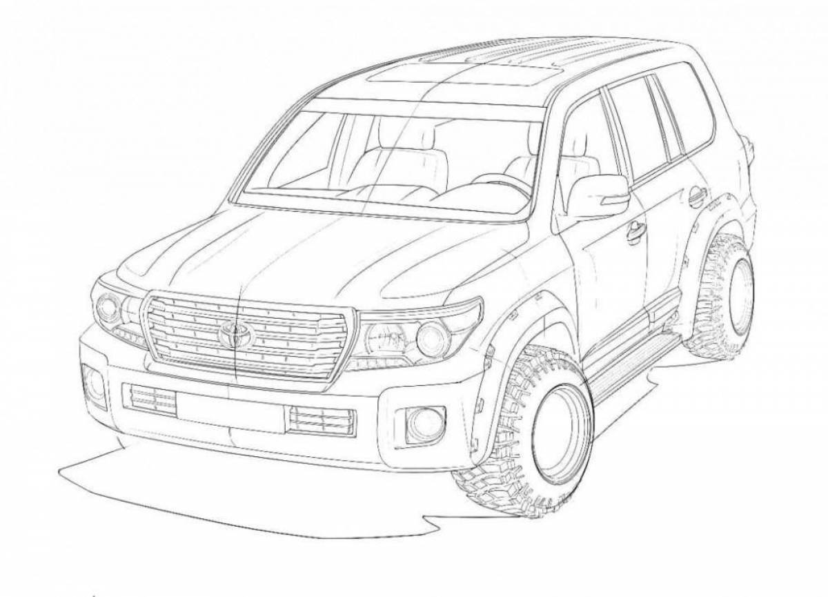 Блестящая раскраска toyota land cruiser