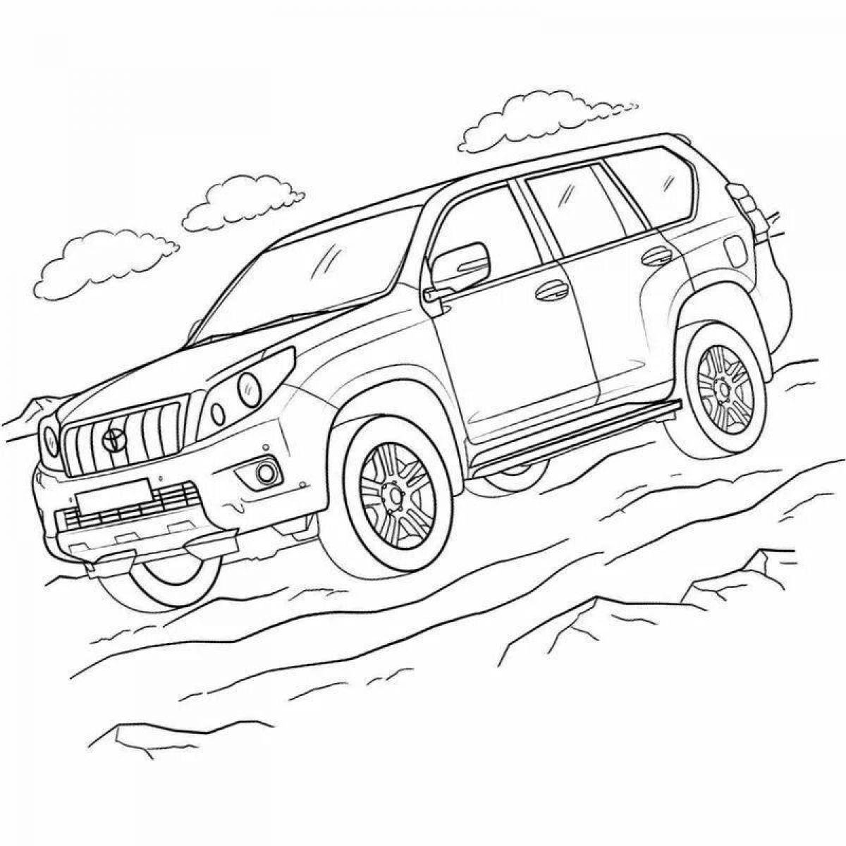 Впечатляющая раскраска toyota land cruiser