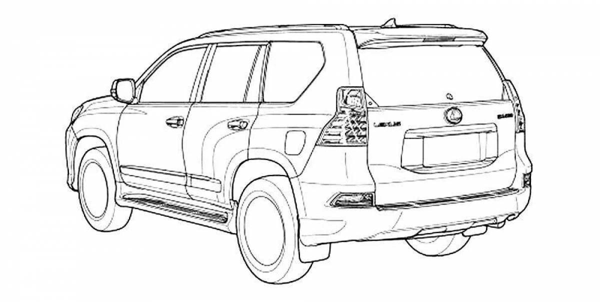 Coloring book dazzling toyota land cruiser