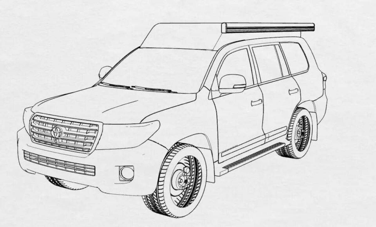 Раскраска грандиозный toyota land cruiser