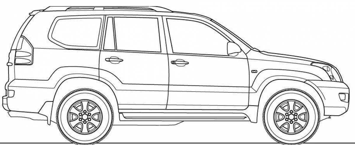 Toyota land cruiser shiny coloring page