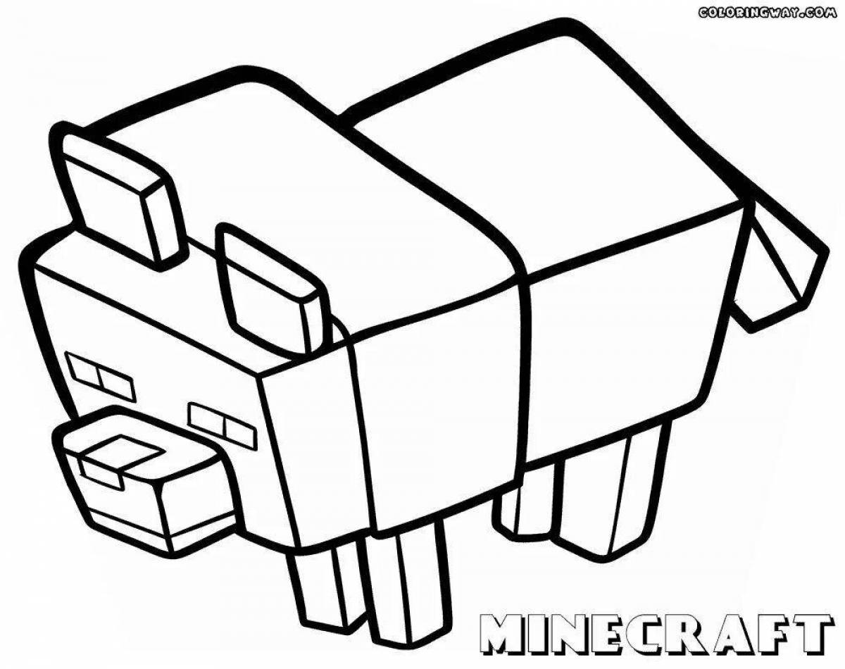Playful minecraft fox coloring page