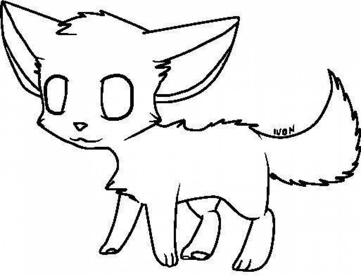 Minecraft fox bright coloring page