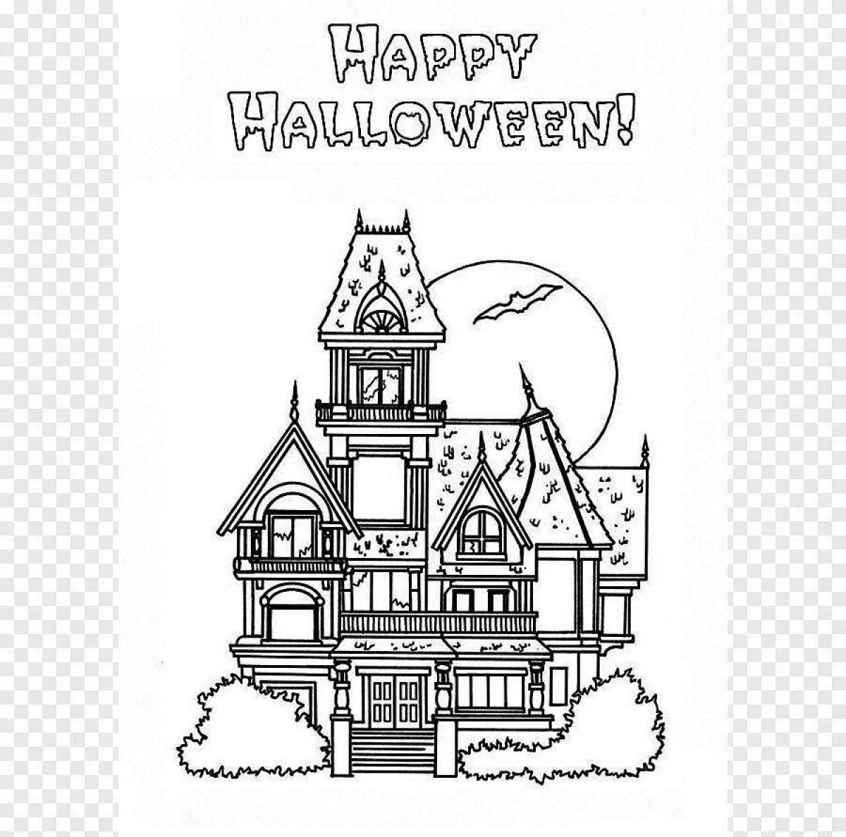 Coloring fantasy haunted house