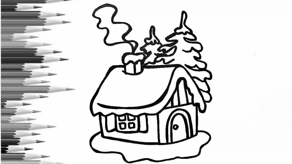 Playful treehouse coloring page