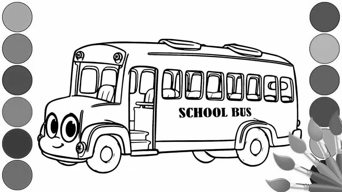Gordon's gorgeous school bus coloring page