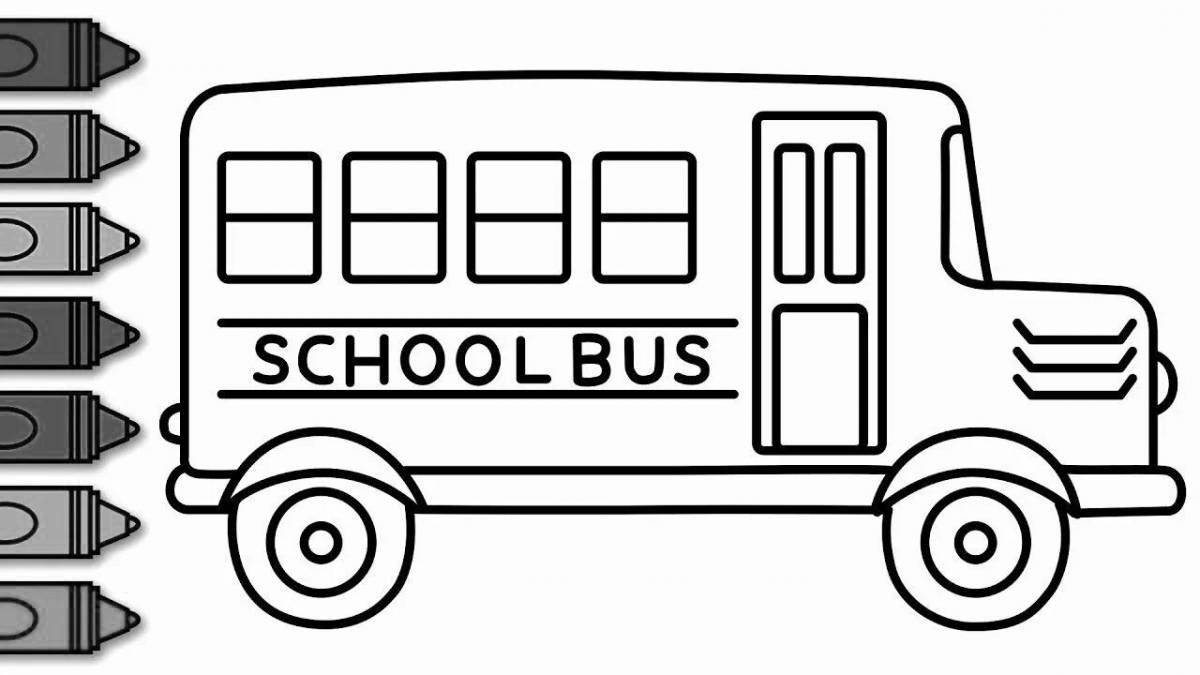 Раскраска очаровательный школьный автобус гордона