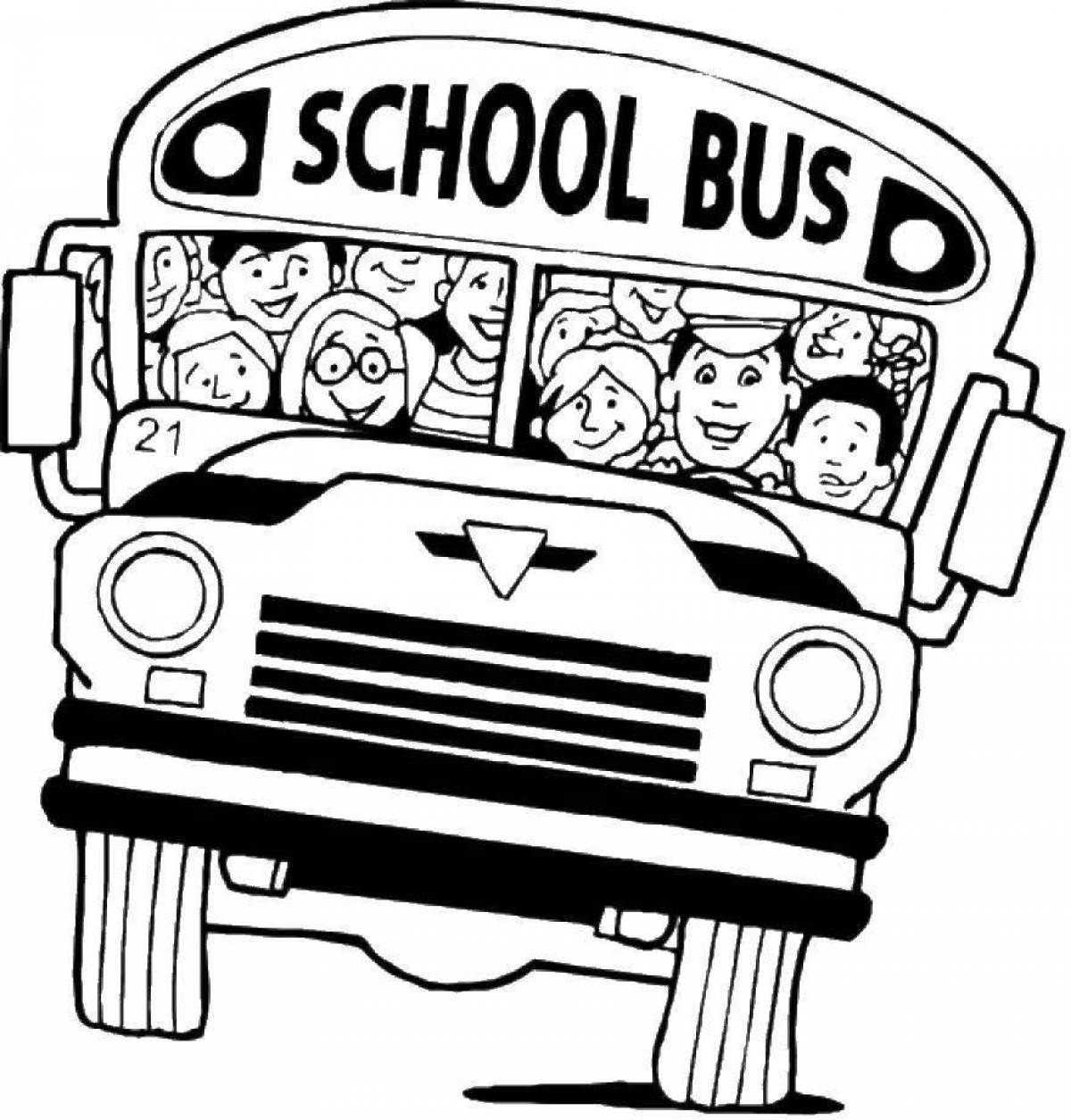 Radiant Gordon's school bus coloring page