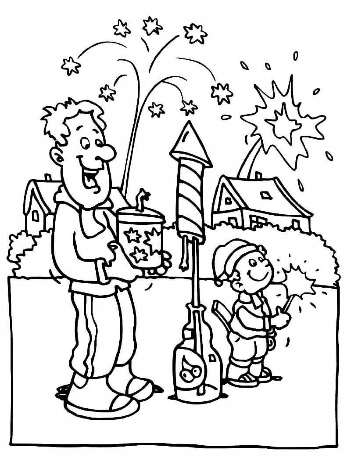 Joyful safe new year coloring pages