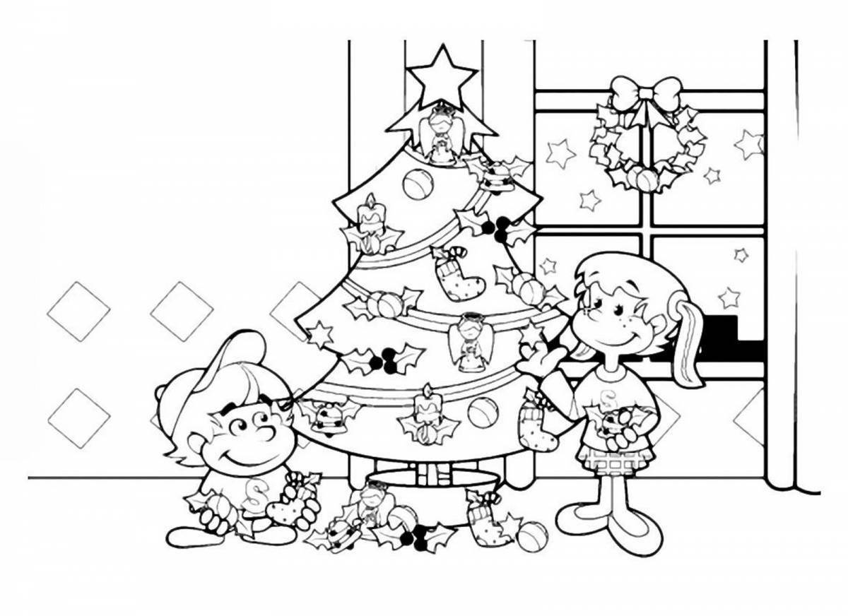 Playful safe Christmas coloring