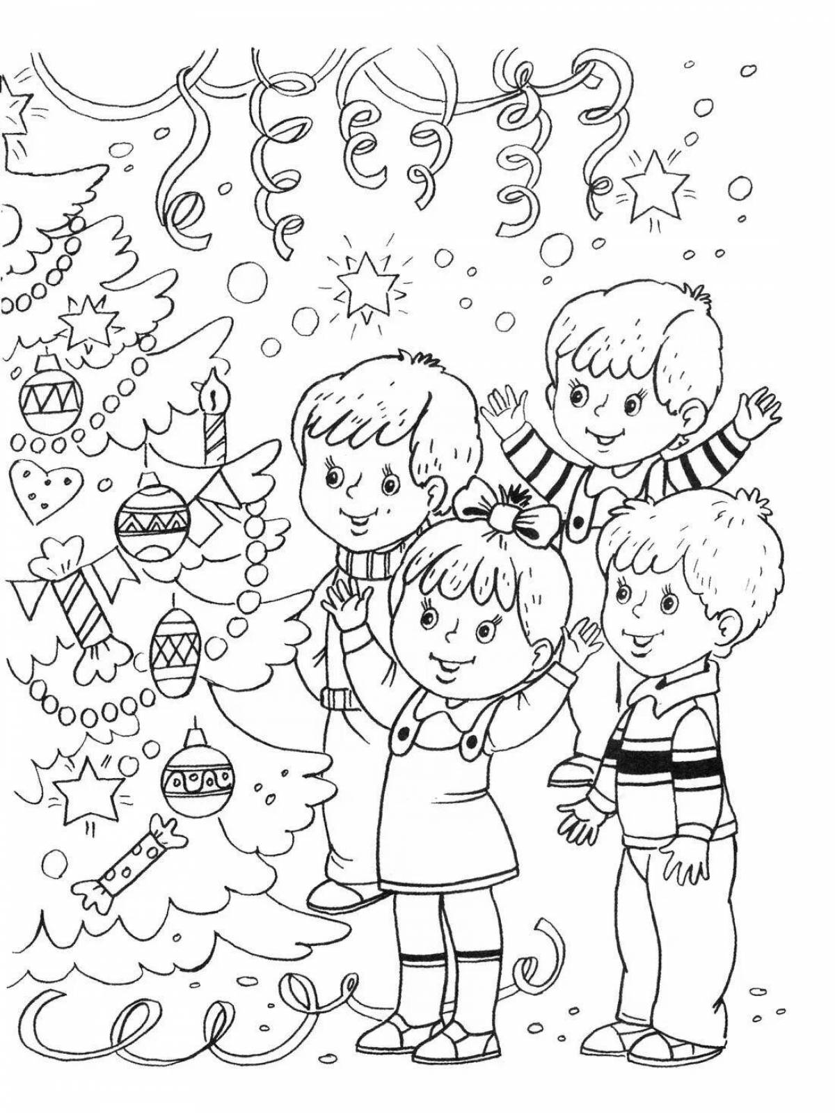 Color-frenzy safe new year coloring page