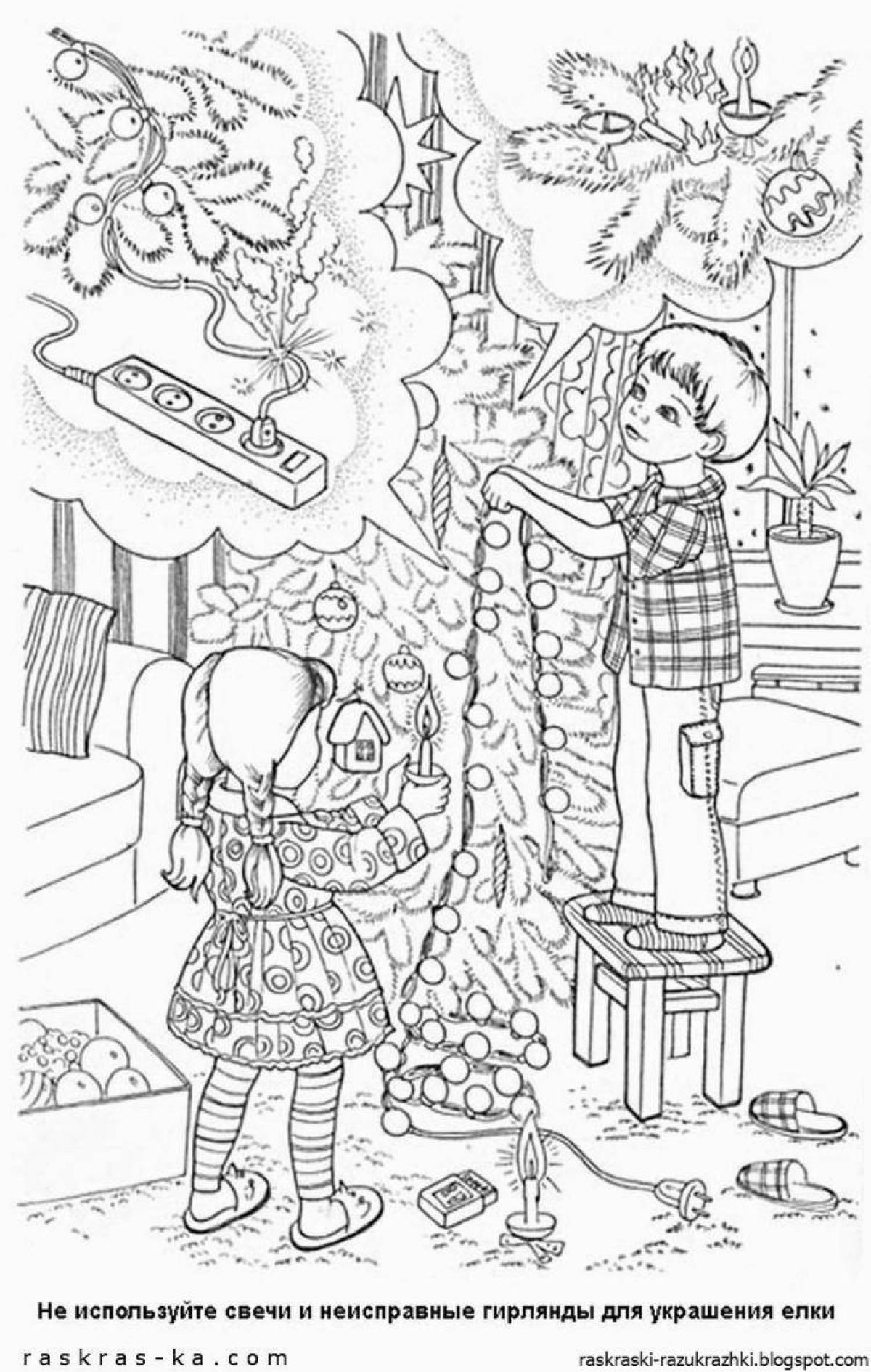 Safe new year coloring book