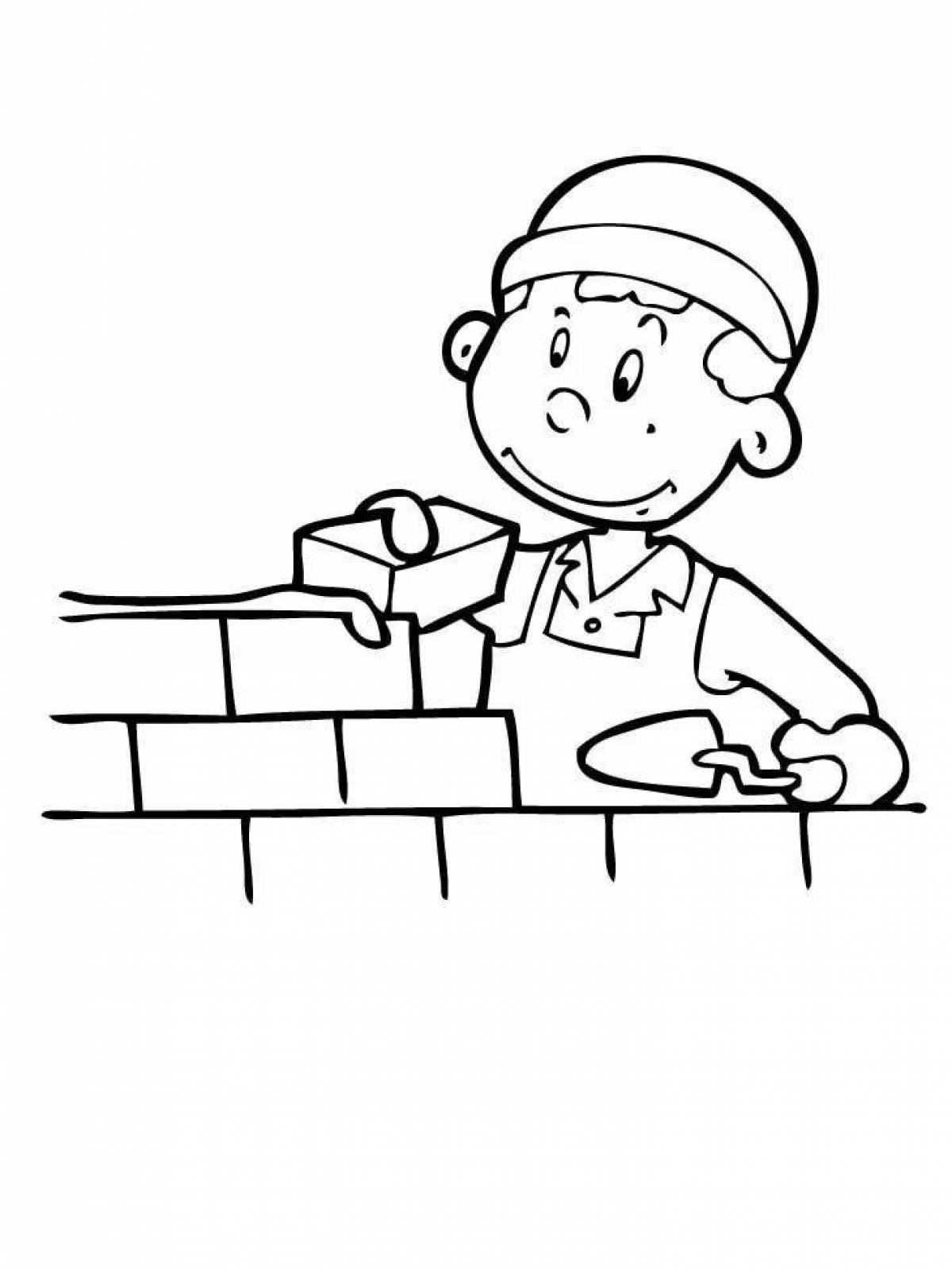 A fun coloring book for kids professions