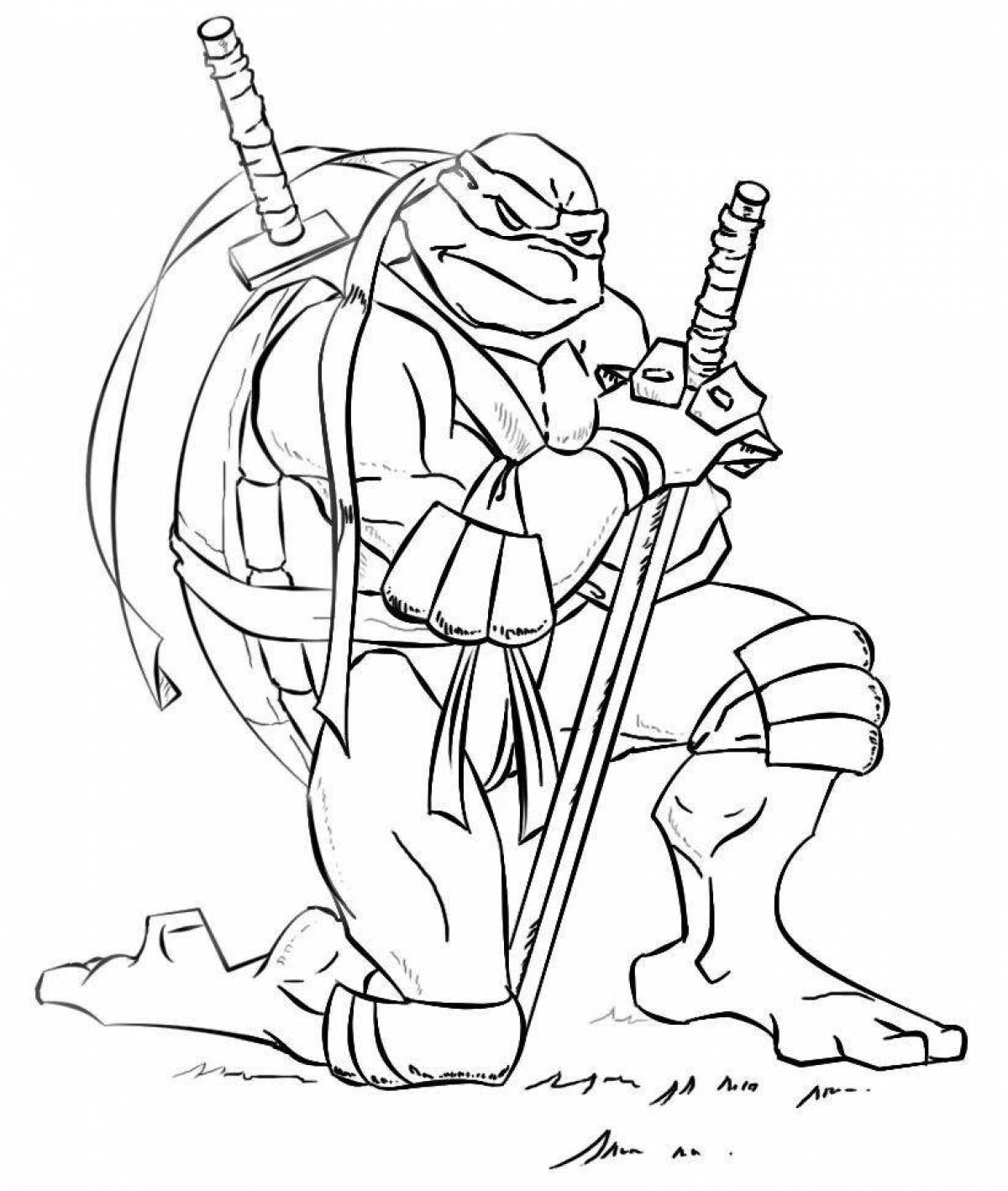 Ninja Turtles playful lion coloring page