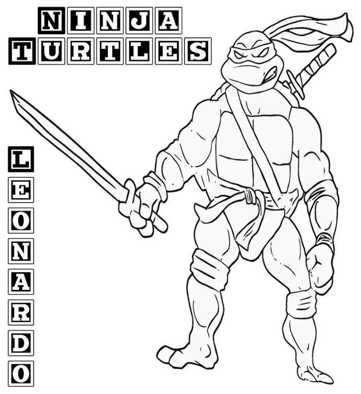Incredible ninja turtle coloring book