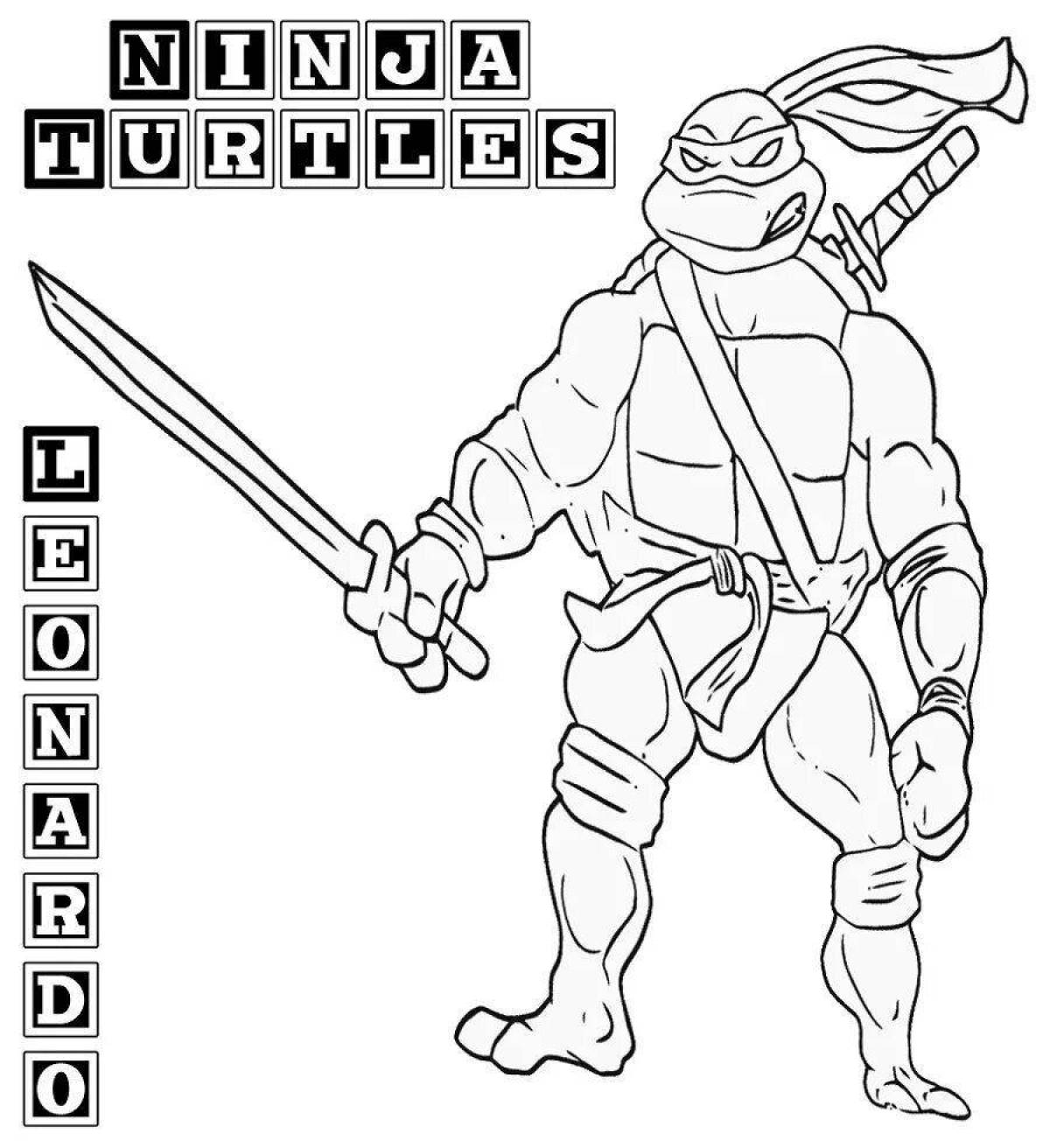 Incredible ninja turtle coloring book