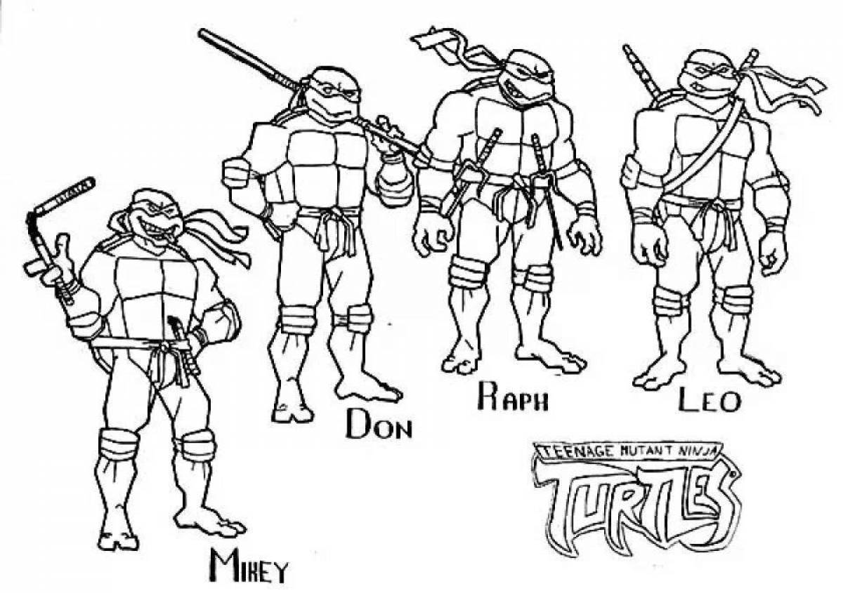 Adorable Ninja Turtles coloring book