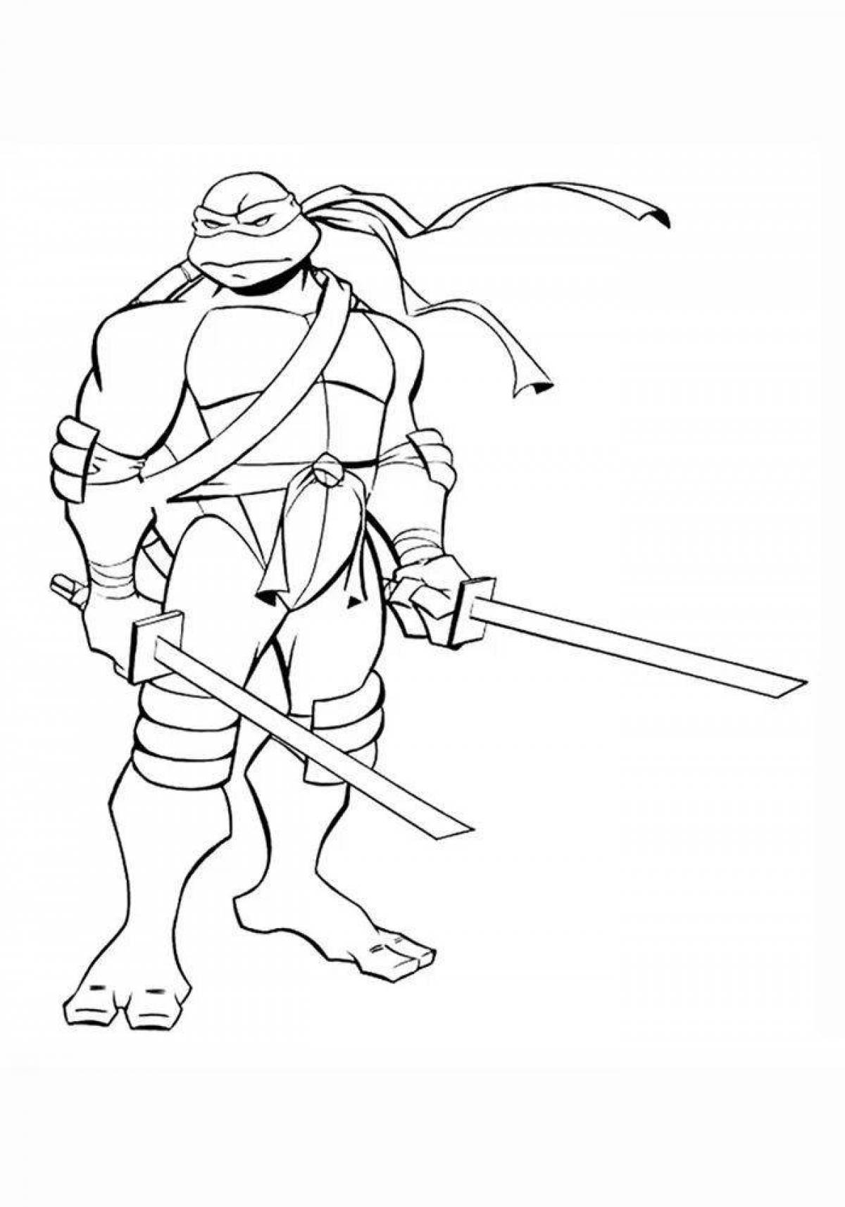 Cute ninja turtles coloring page
