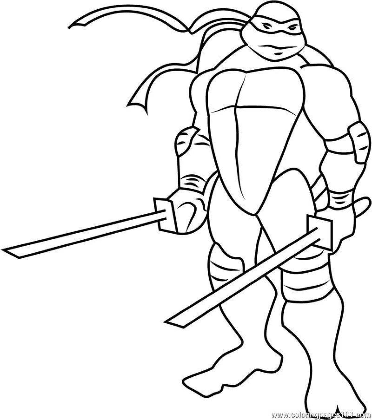 Coloring animated leo ninja turtles