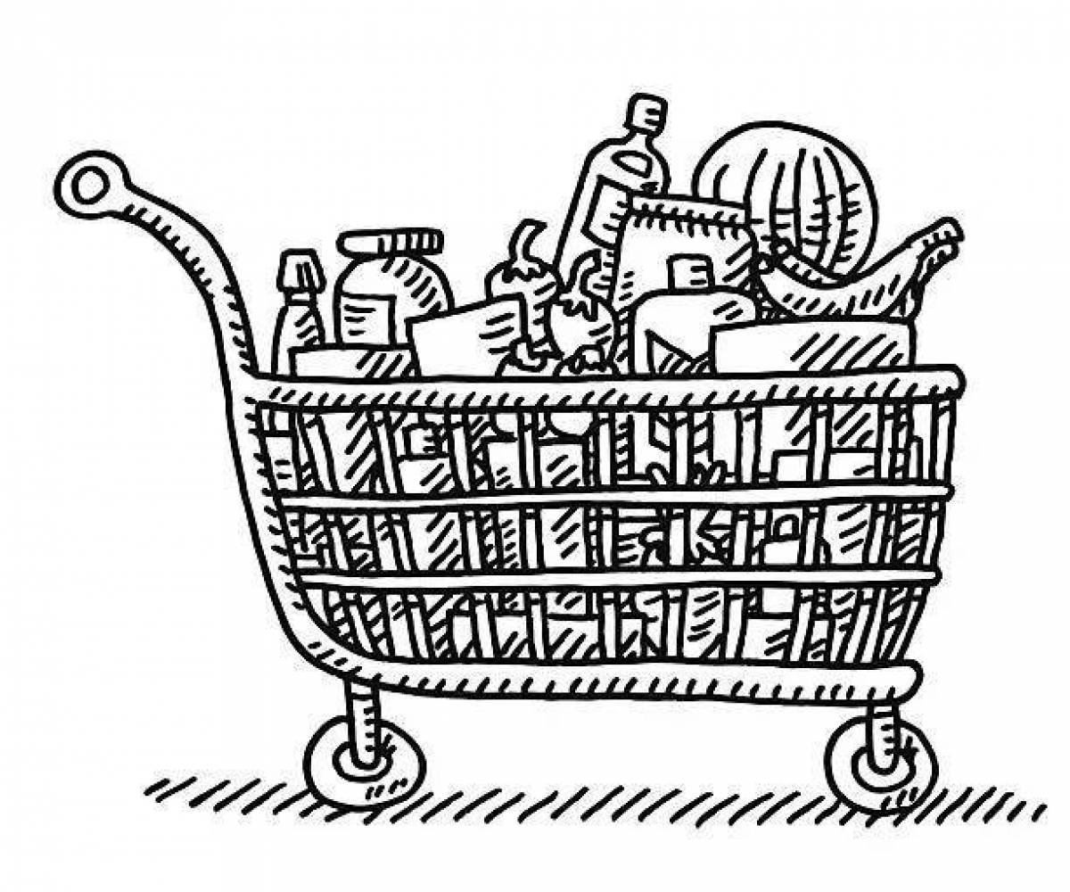 Coloring page holiday food basket