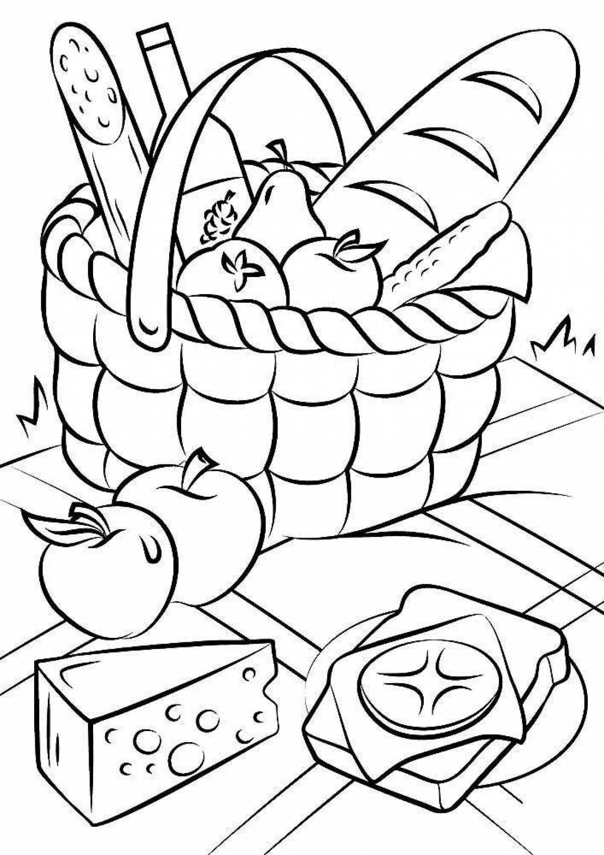 Magic grocery cart coloring page